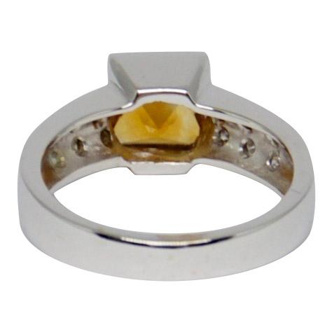 Citrine and Diamond Cocktail Ring