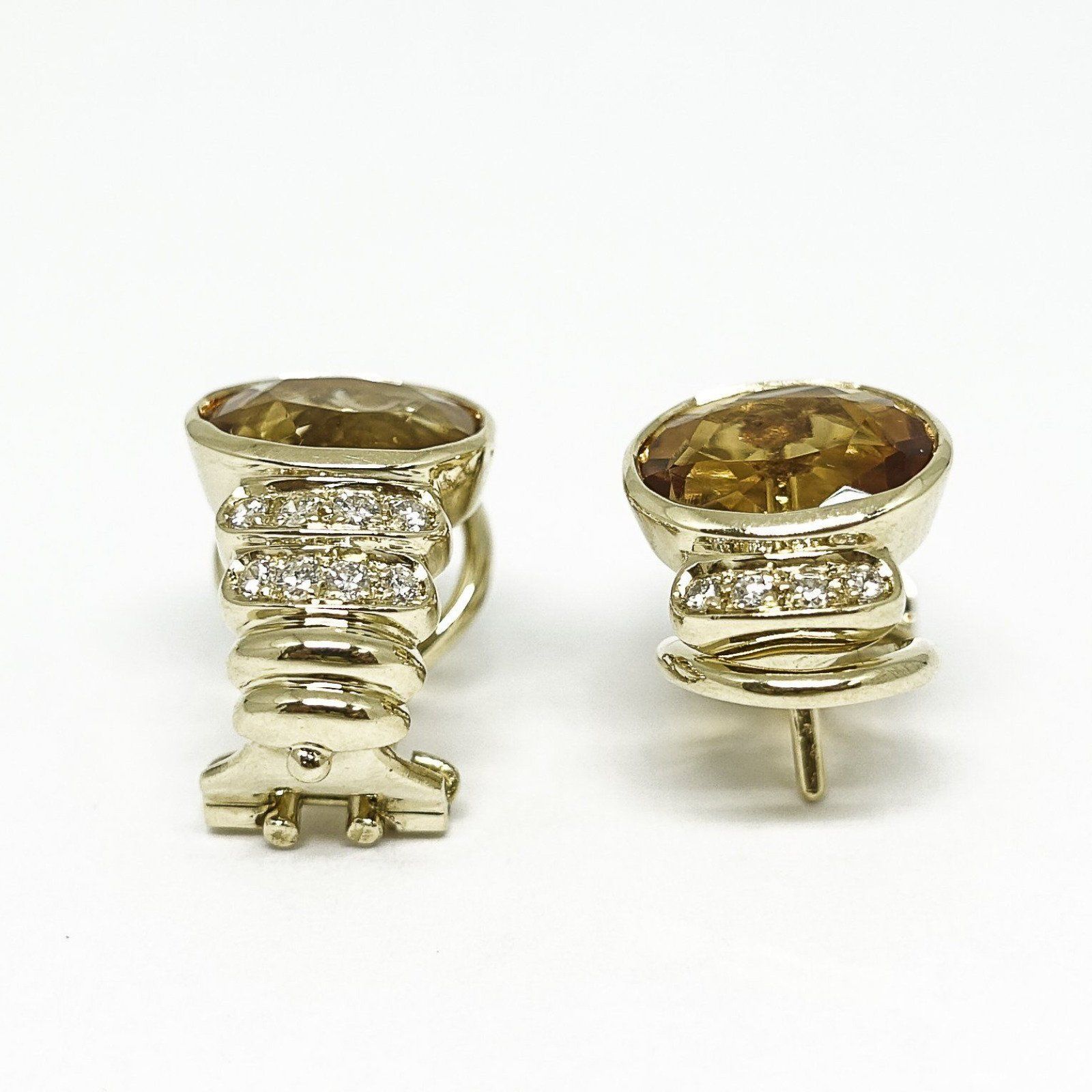 Citrine and Diamond Earrings