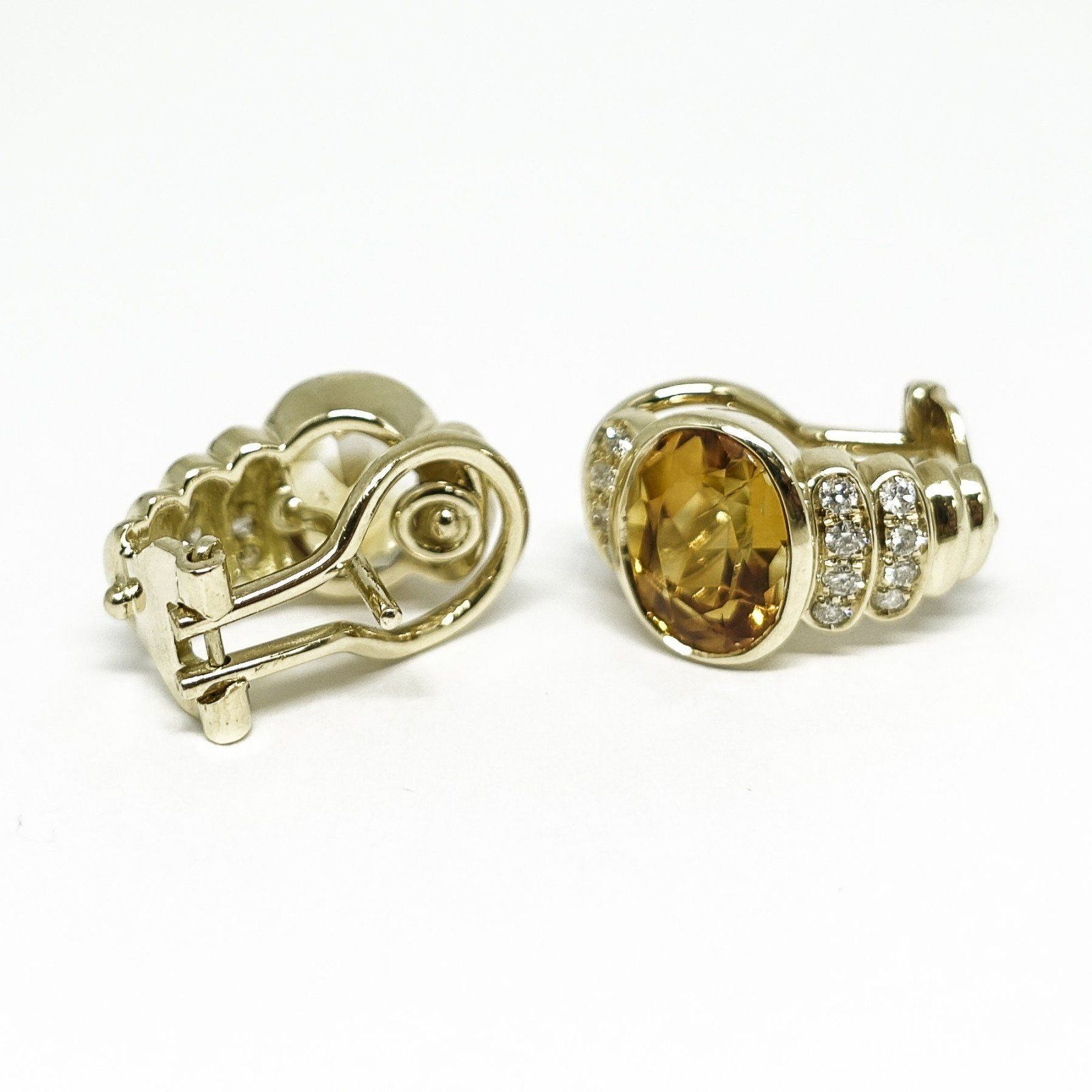 Citrine and Diamond Earrings