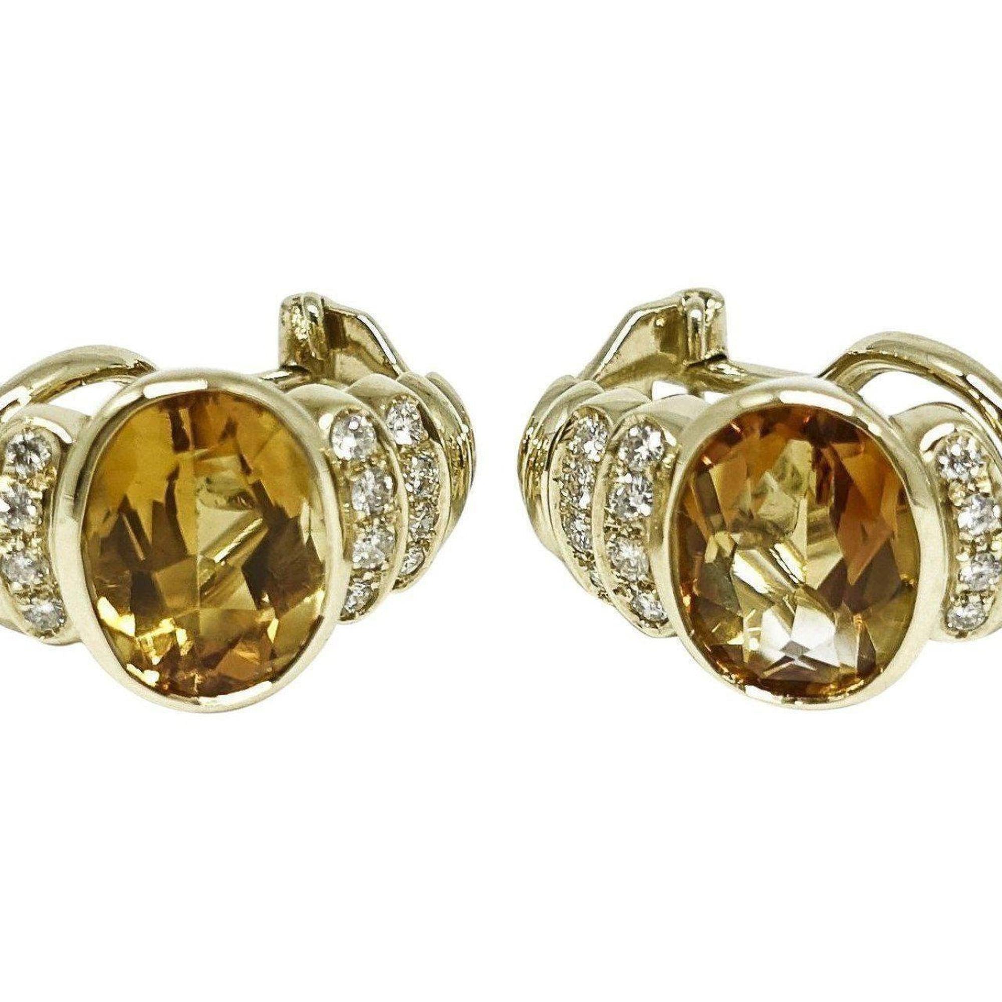 Citrine and Diamond Earrings