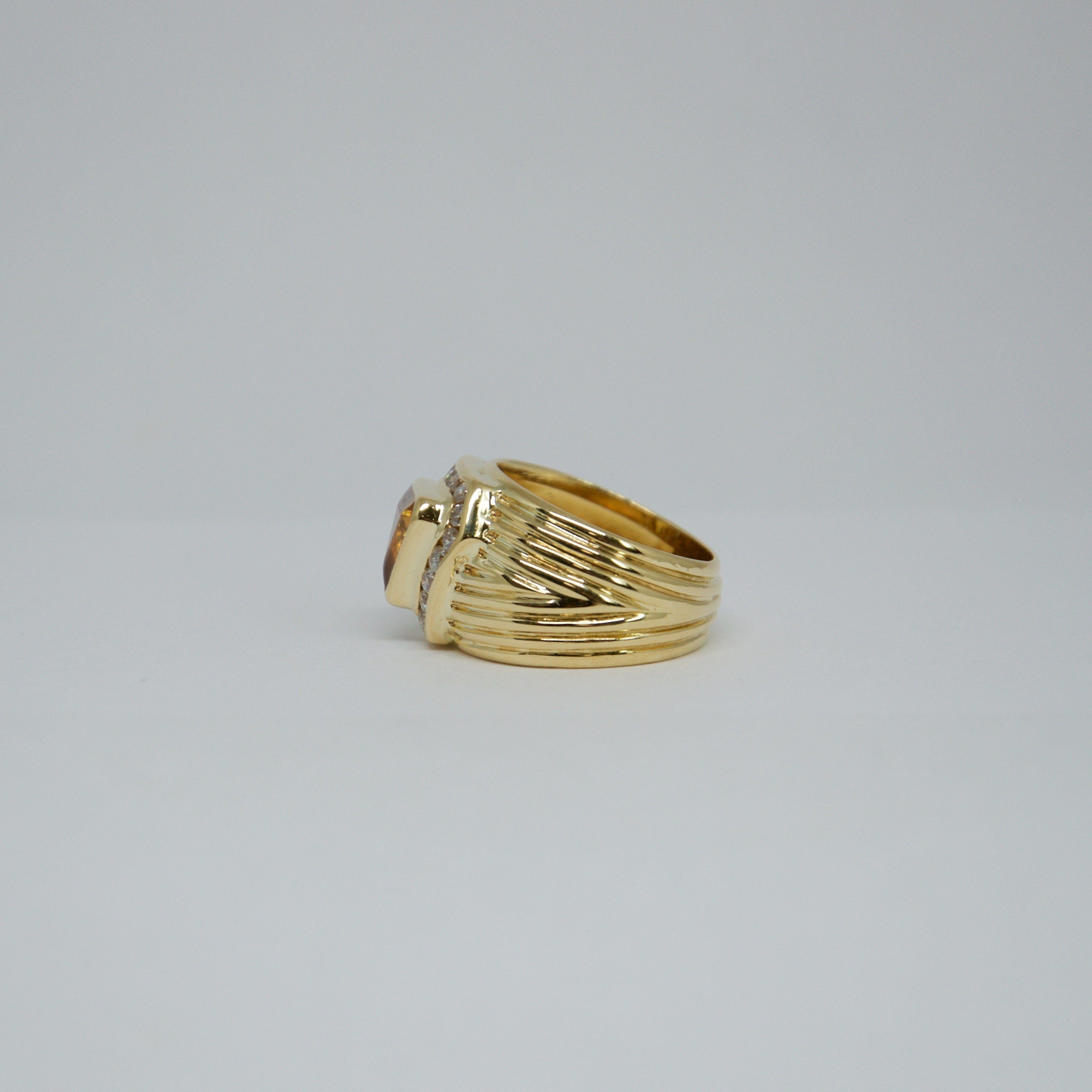 Citrine and Diamond Ring