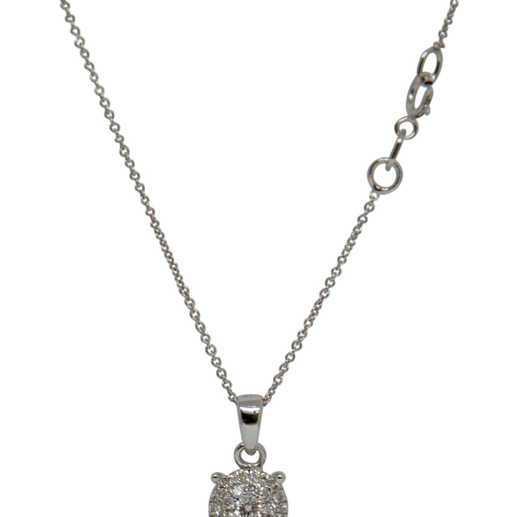 Cluster Diamond Pendant Necklace