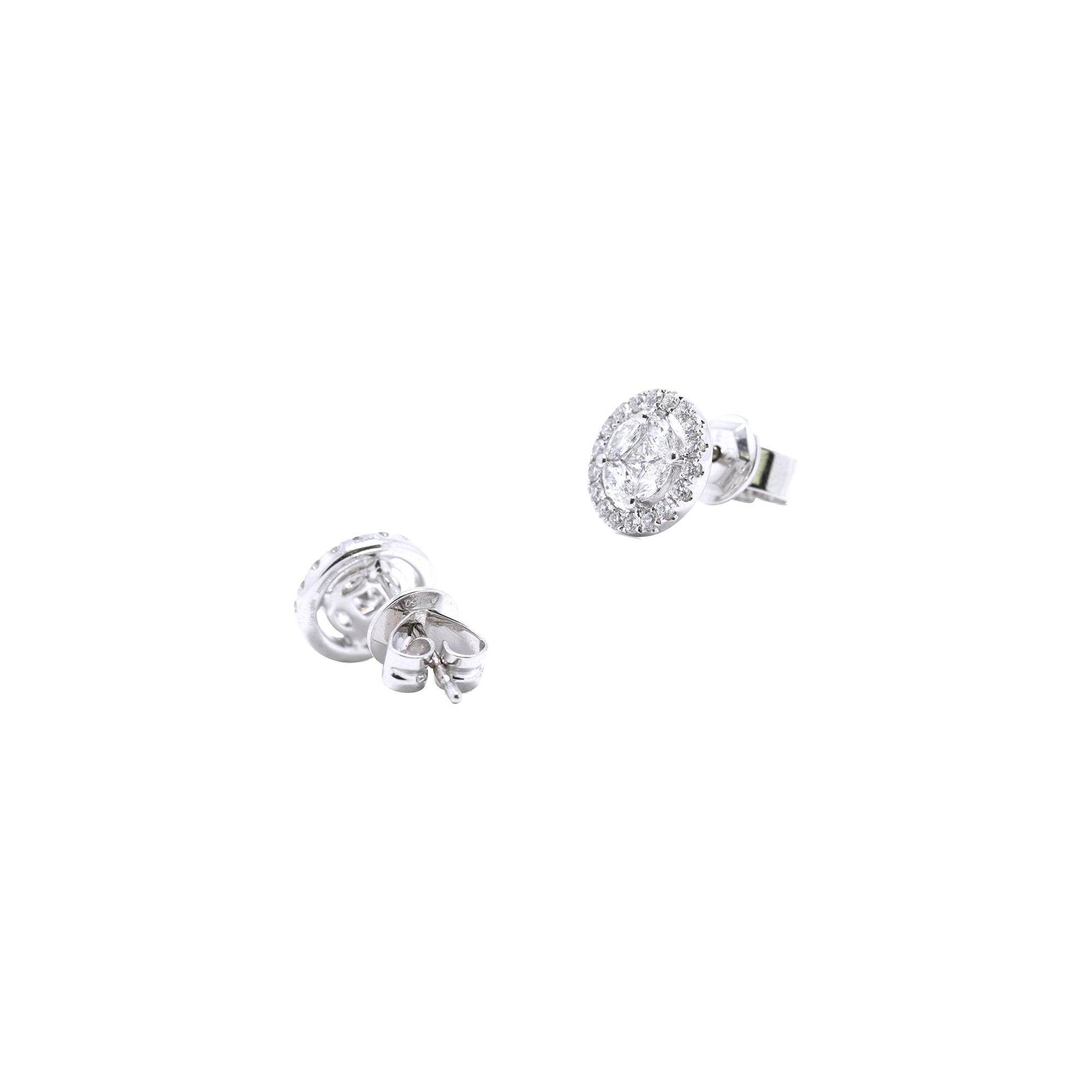 Cluster Diamond Stud Earrings