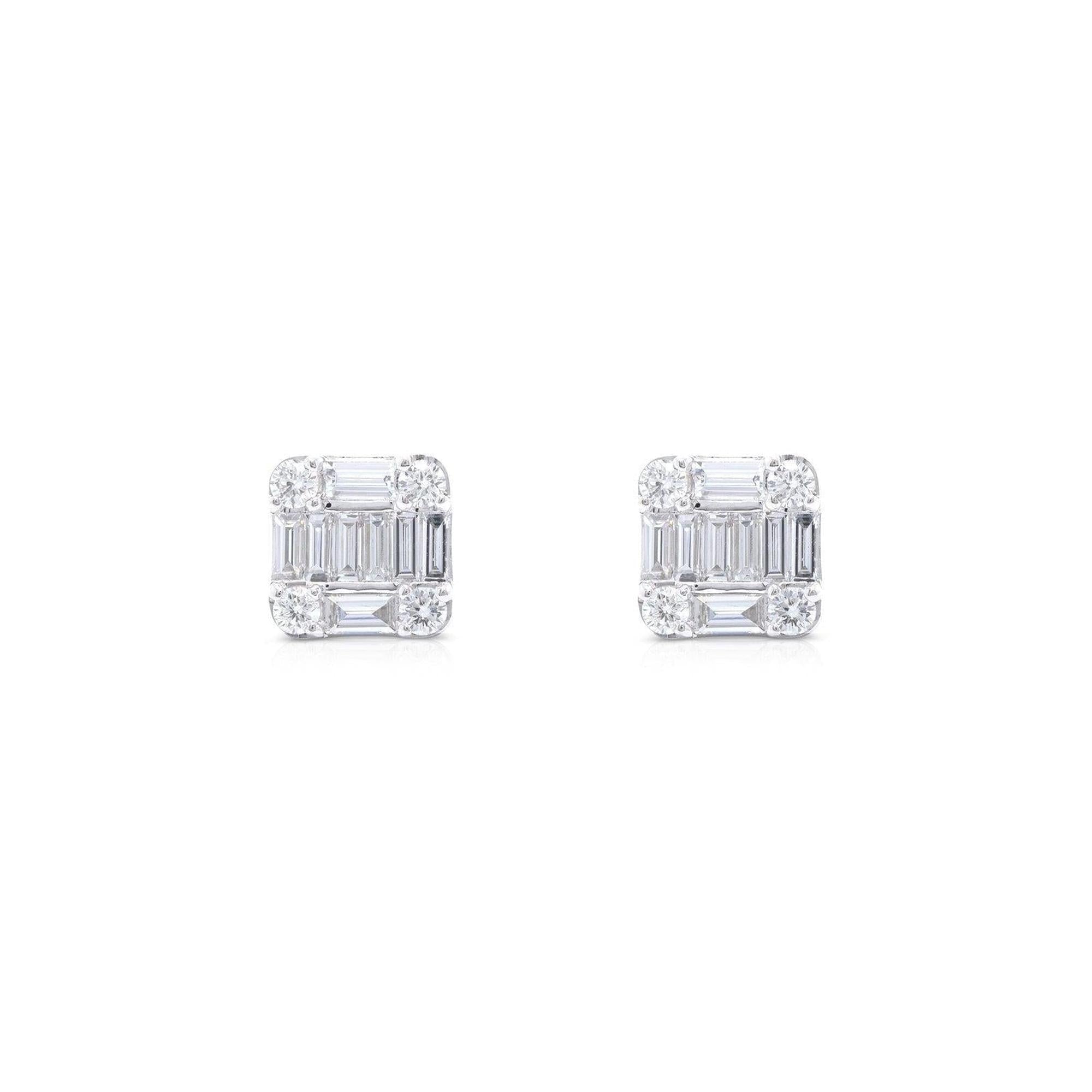 Cluster Diamond Stud Earrings