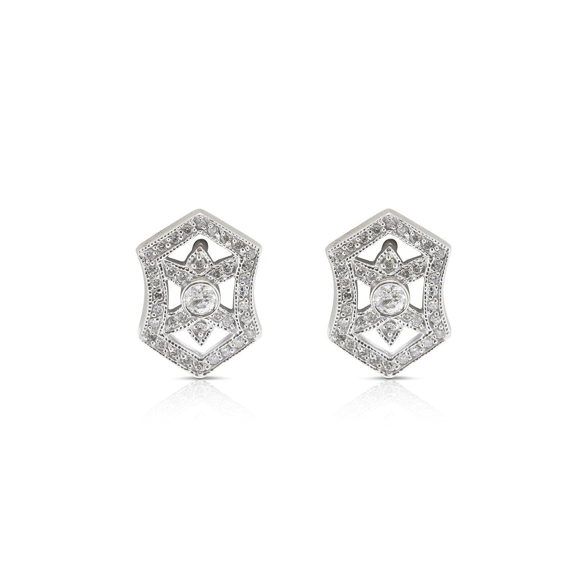 Cluster Diamond Stud Earrings