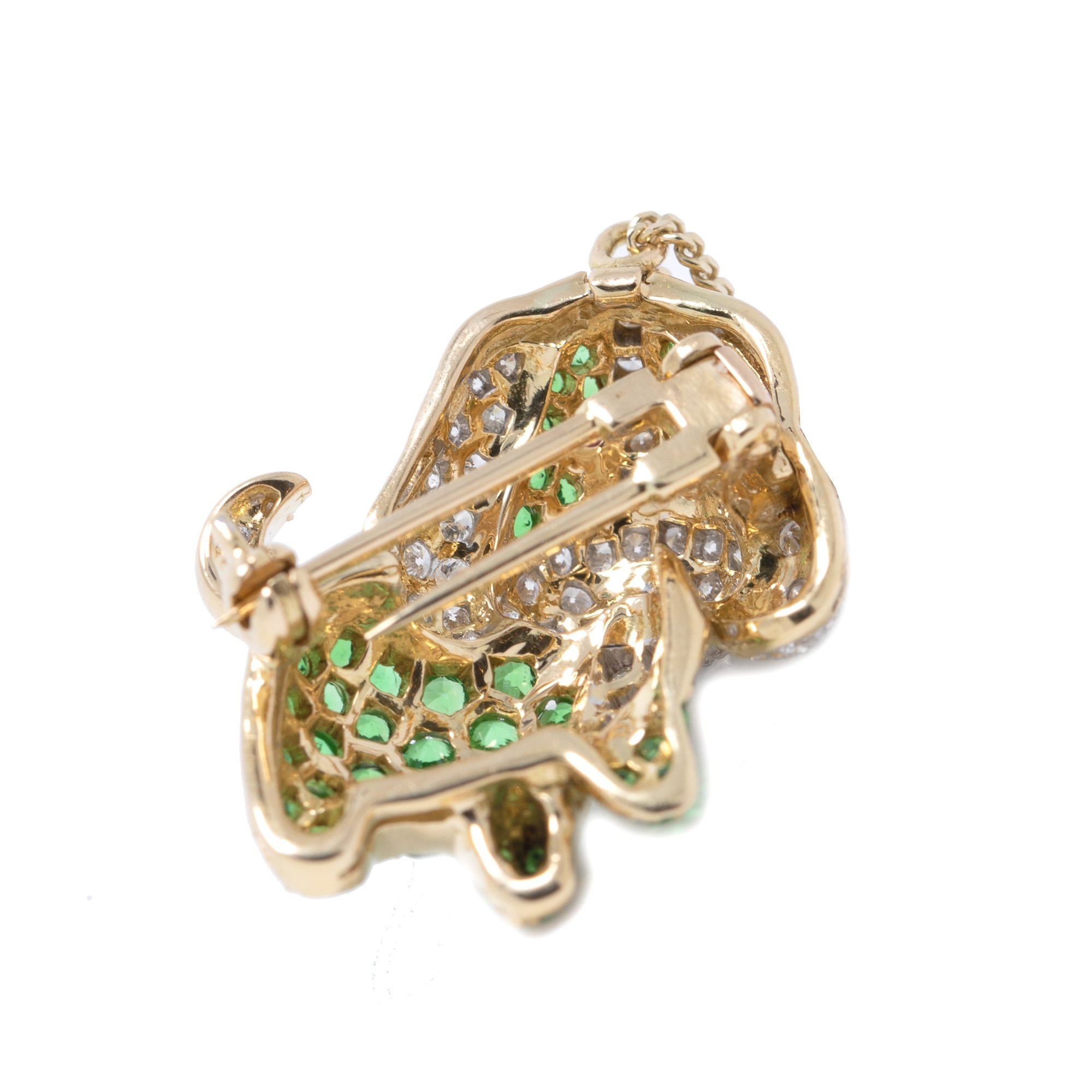 Coloured Stone & Diamond Dog Pendant Necklace