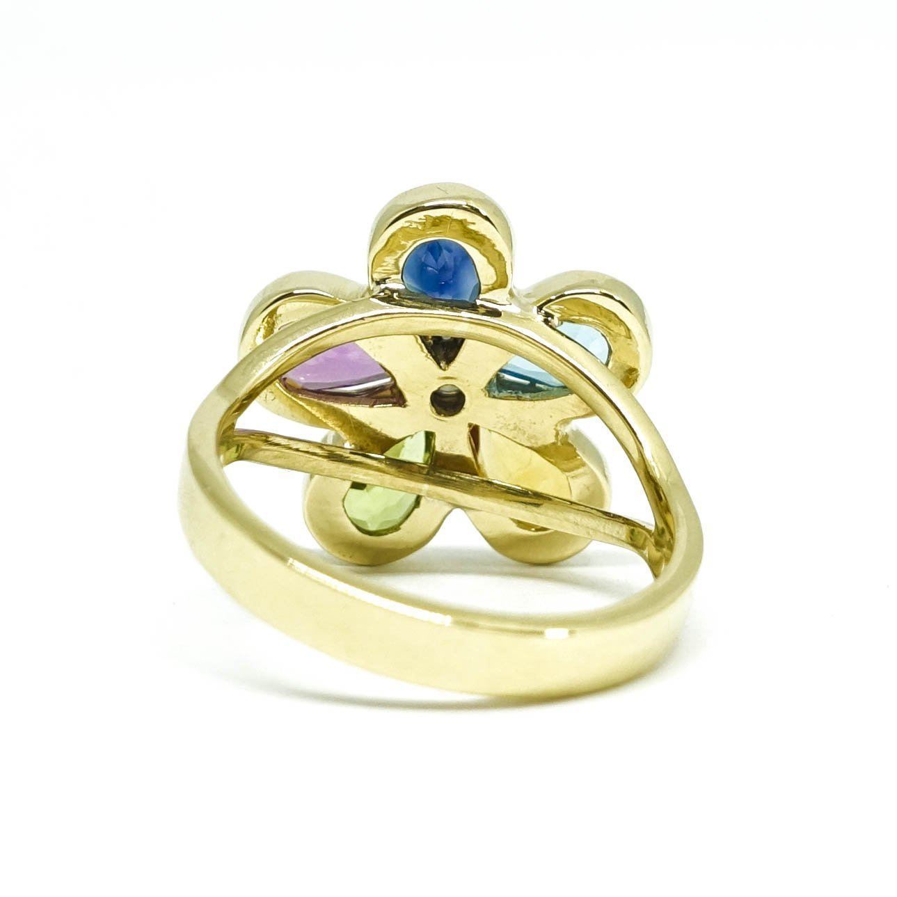 Coloured Stone Flower Ring
