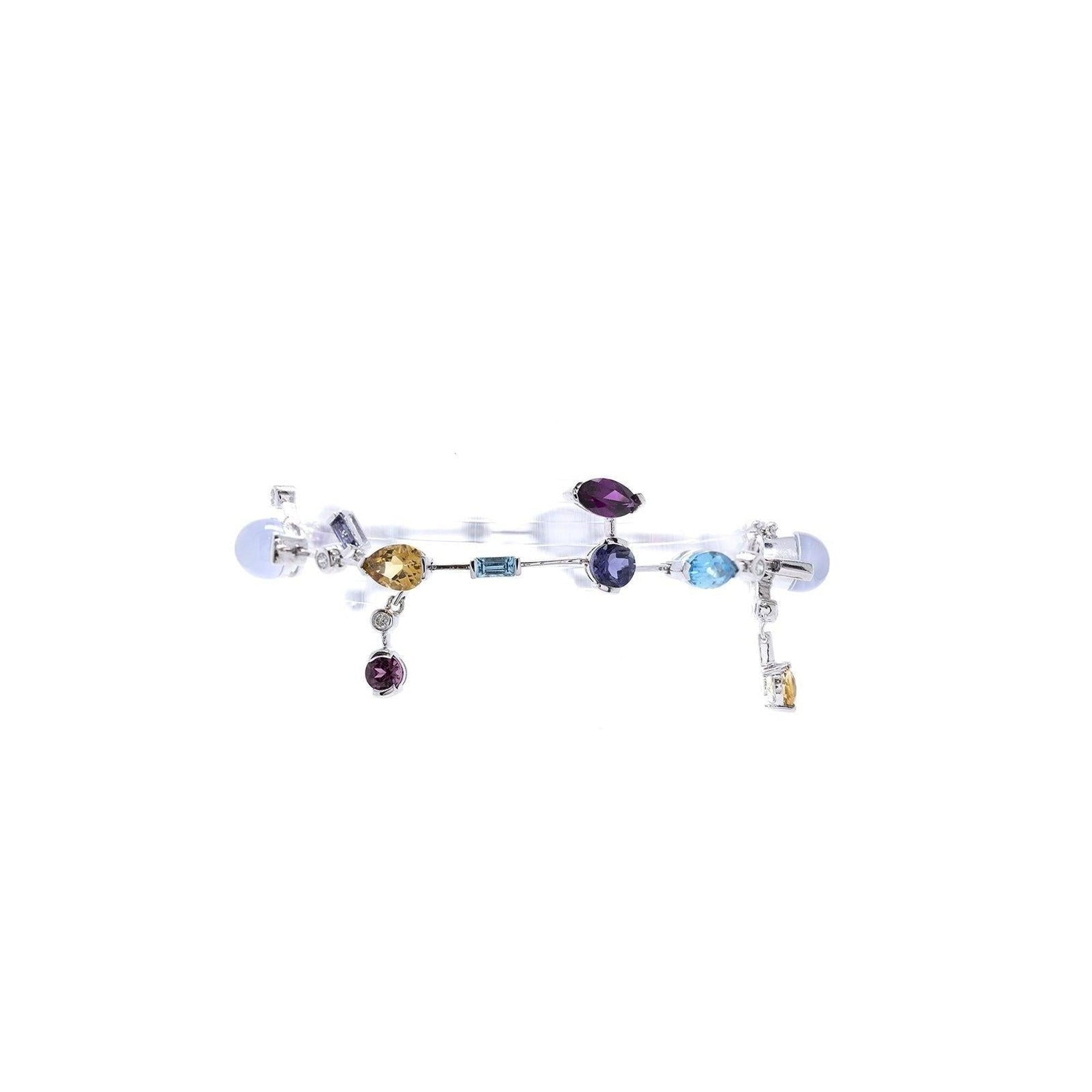 Coloured Stone and Diamond Bracelet