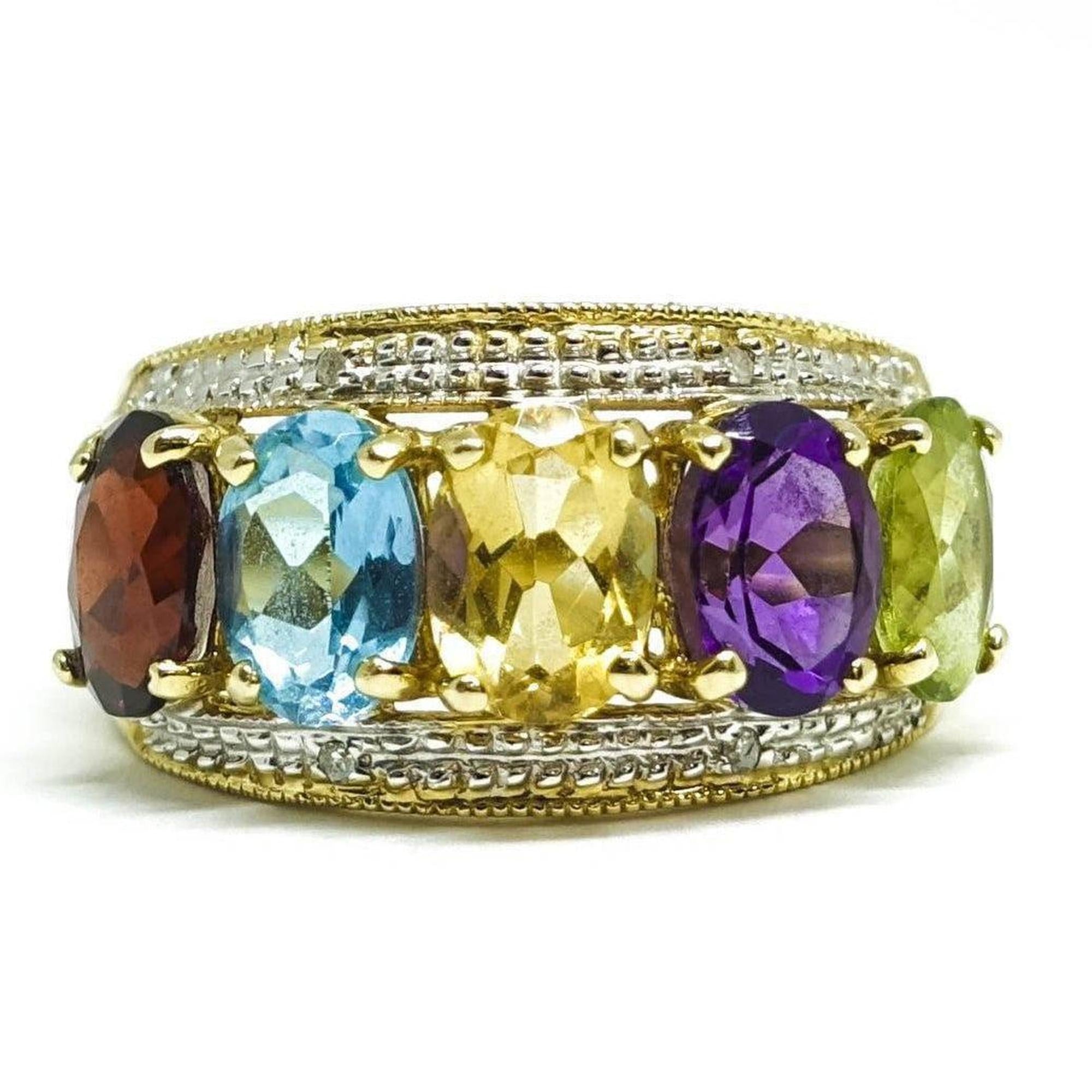 Coloured Stone and Diamond Ring