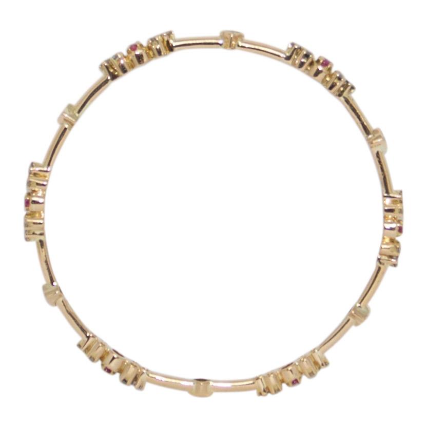 Coloured Stones and Diamond Bangle Bracelet