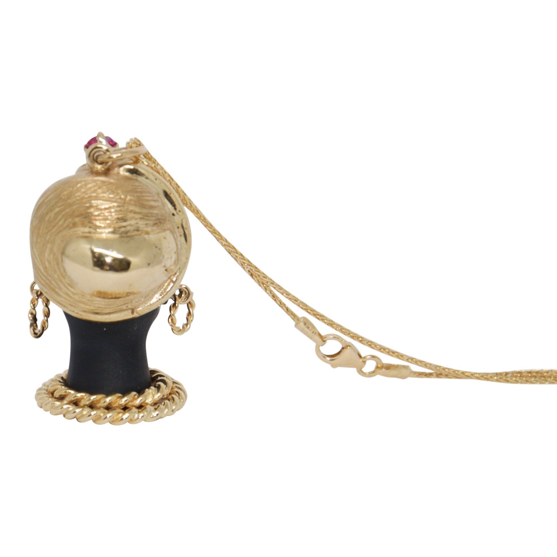 Custom Carved Black Onyx Lady Pendant Necklace