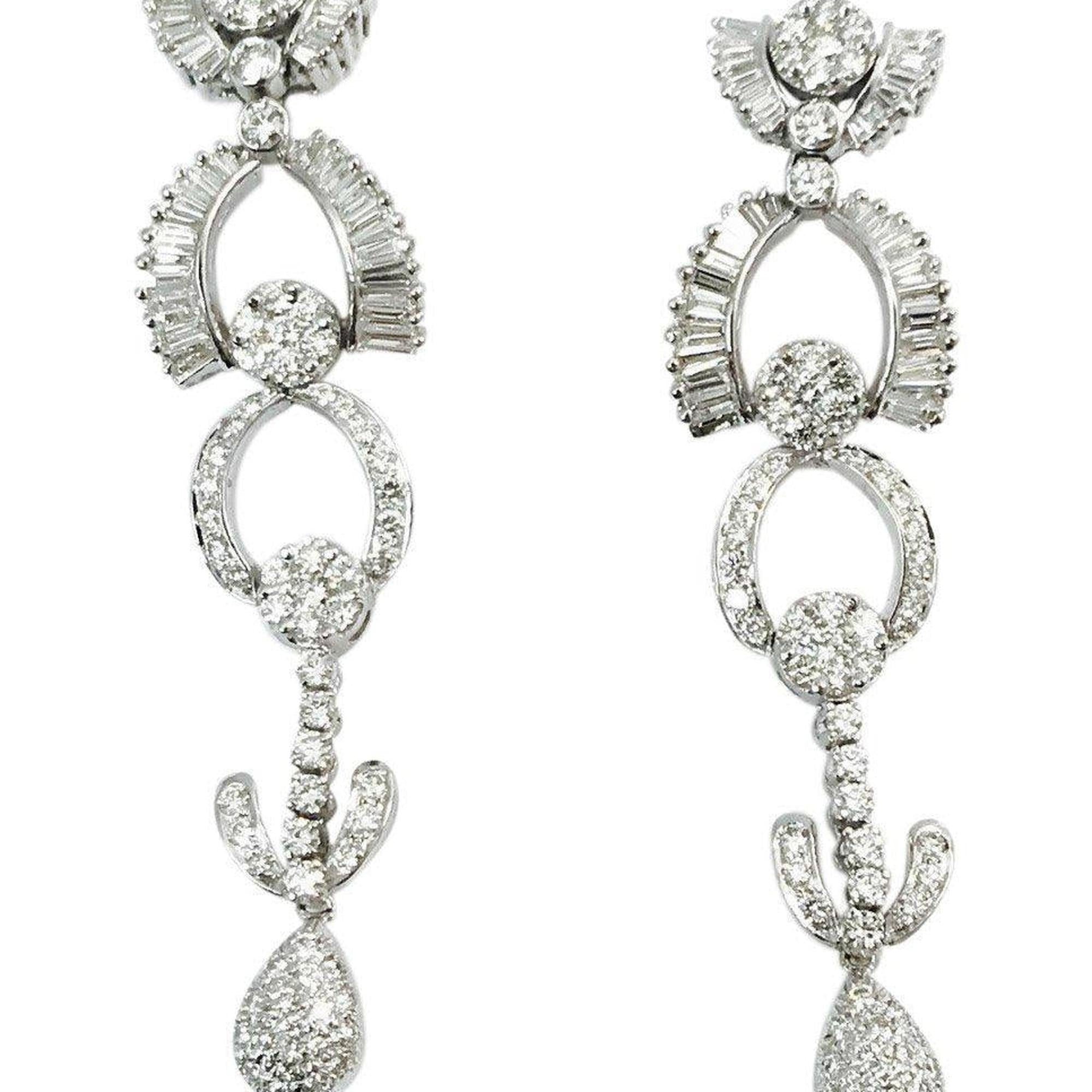 Custom Made Diamond Earrings in 18 Karat White Gold
