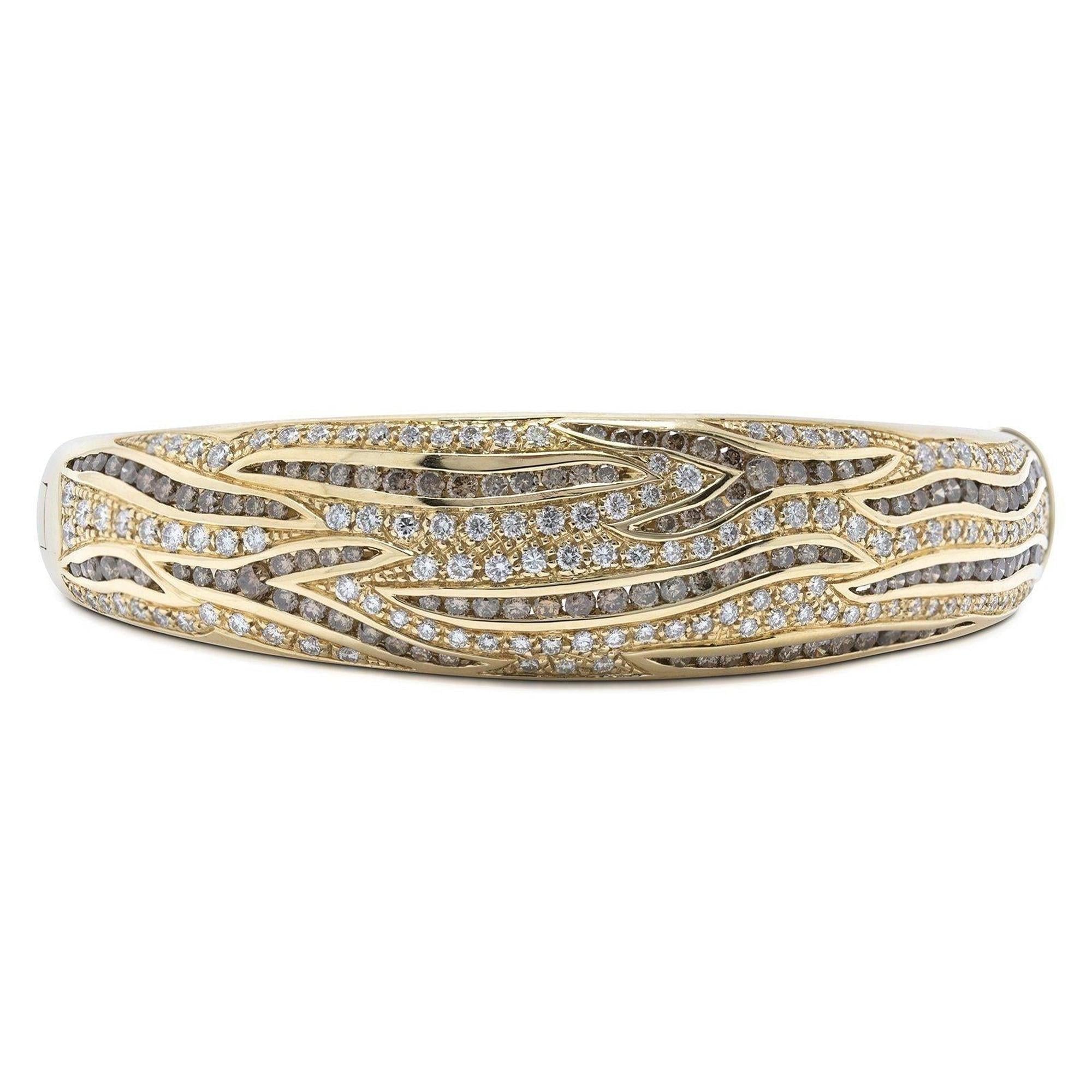 Damiani Chocolate and White Diamond Bangle Bracelet