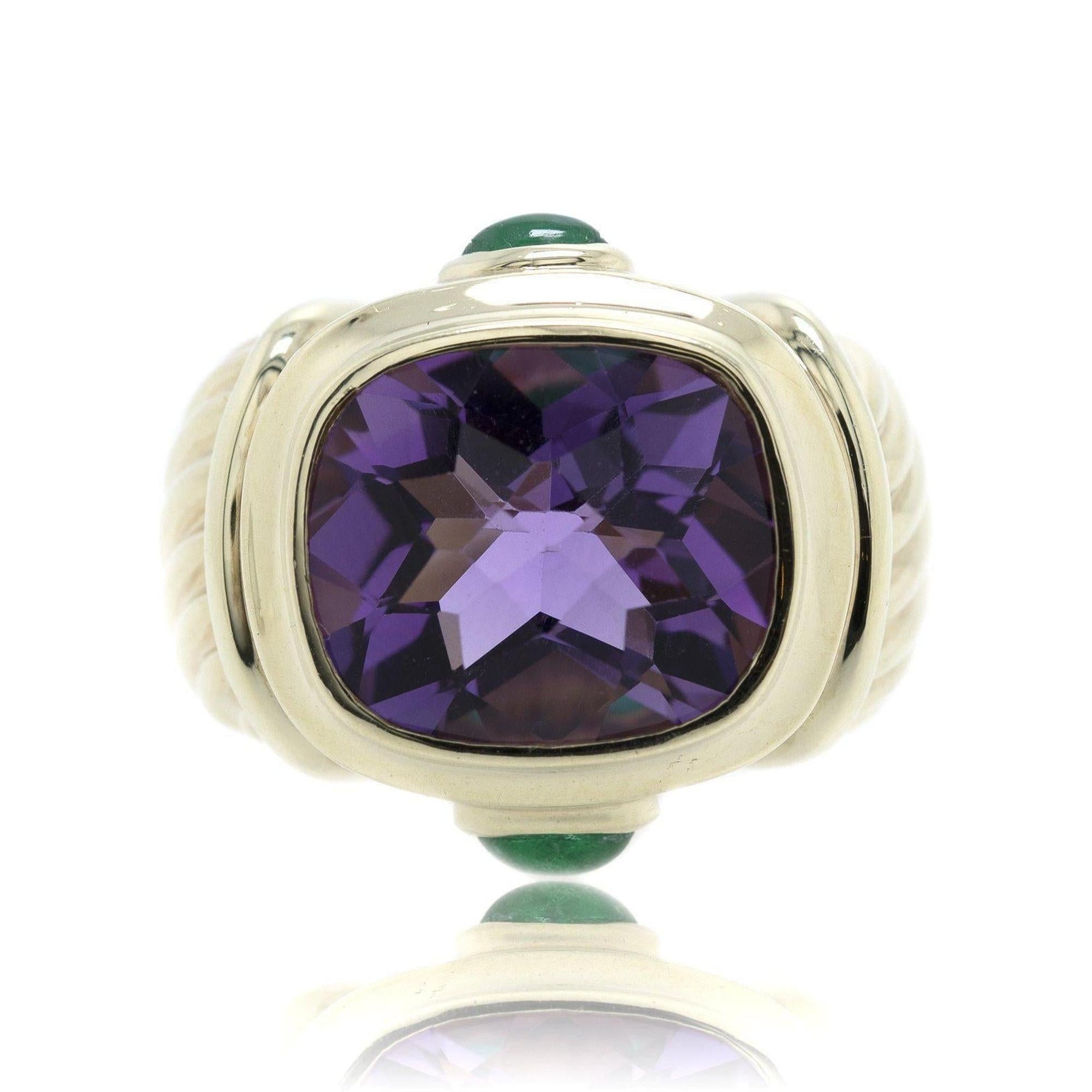 David Yurman 14k Gold Amethyst Renaissance Ring