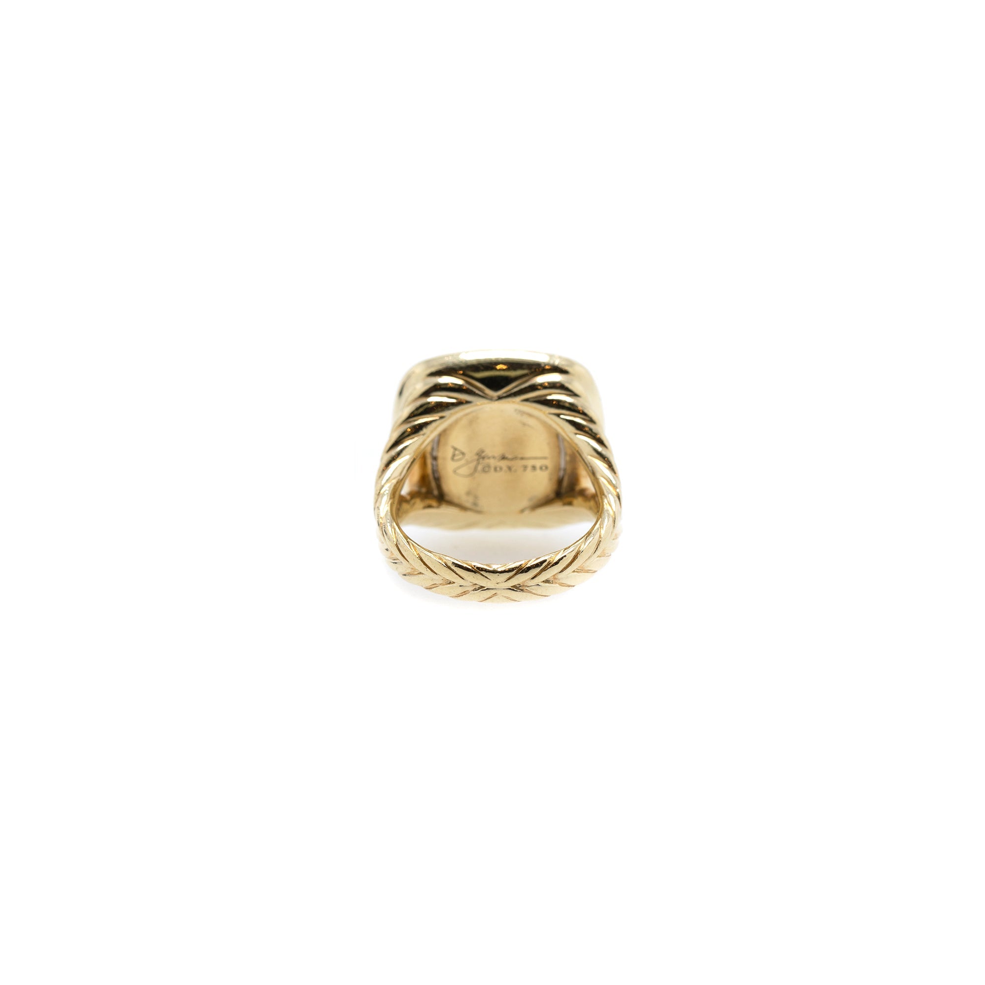 David Yurman 18k Gold Albion Ring with Citrine and Diamonds