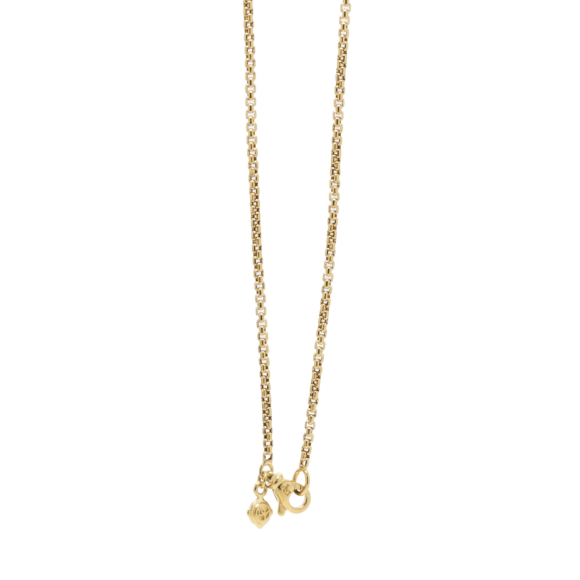 David Yurman 18k Gold & Diamond Y Chain Barrel Necklace