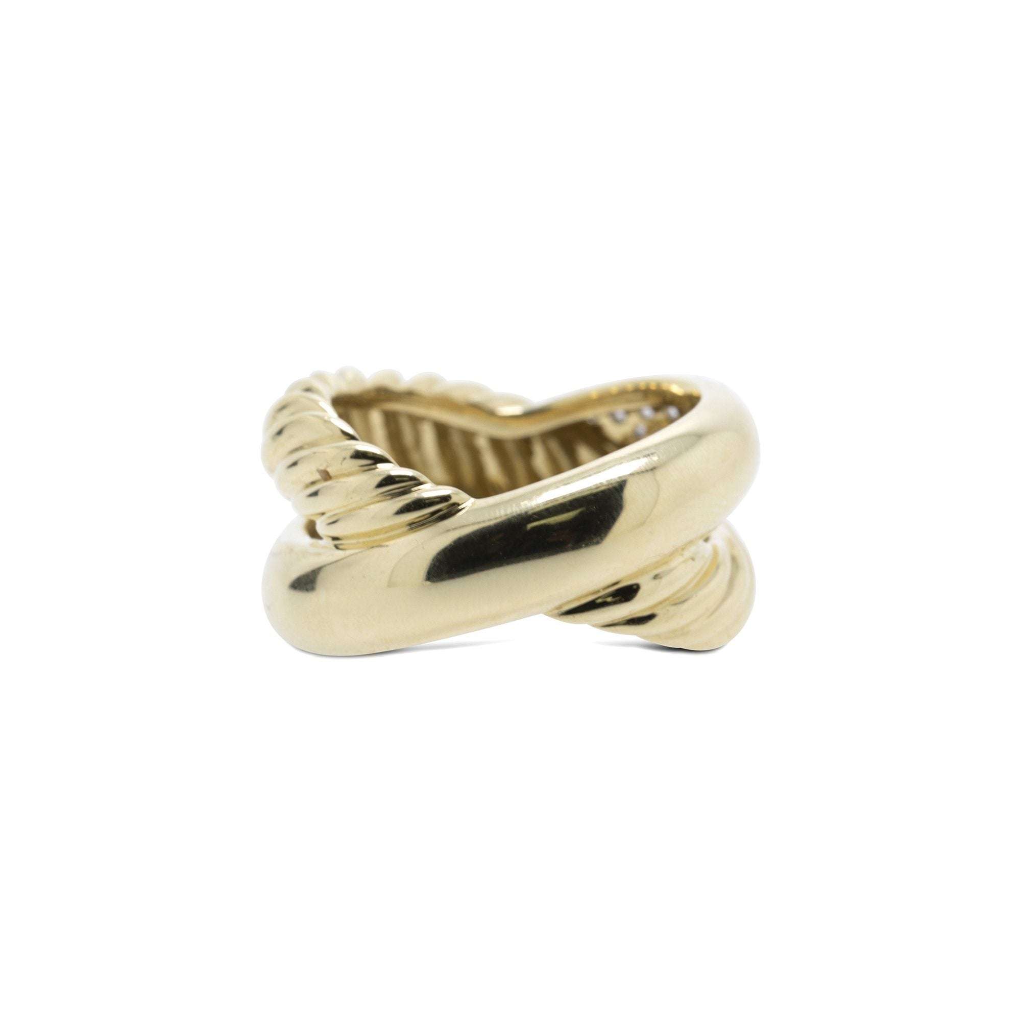David Yurman 18k Gold Large Crossover Diamond Ring
