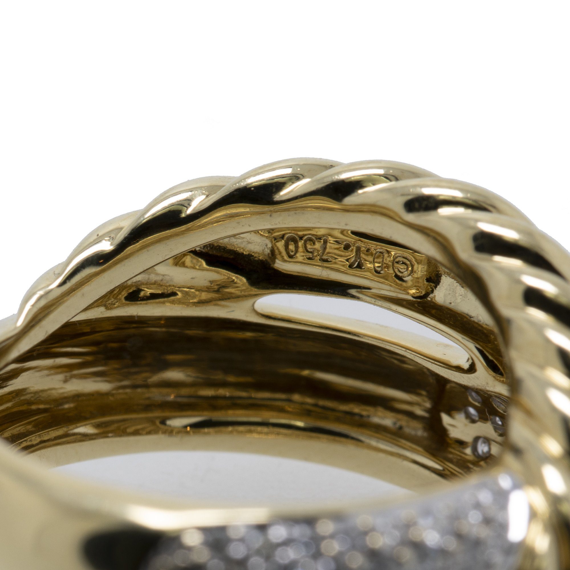 David Yurman 18k Gold Large Crossover Diamond Ring