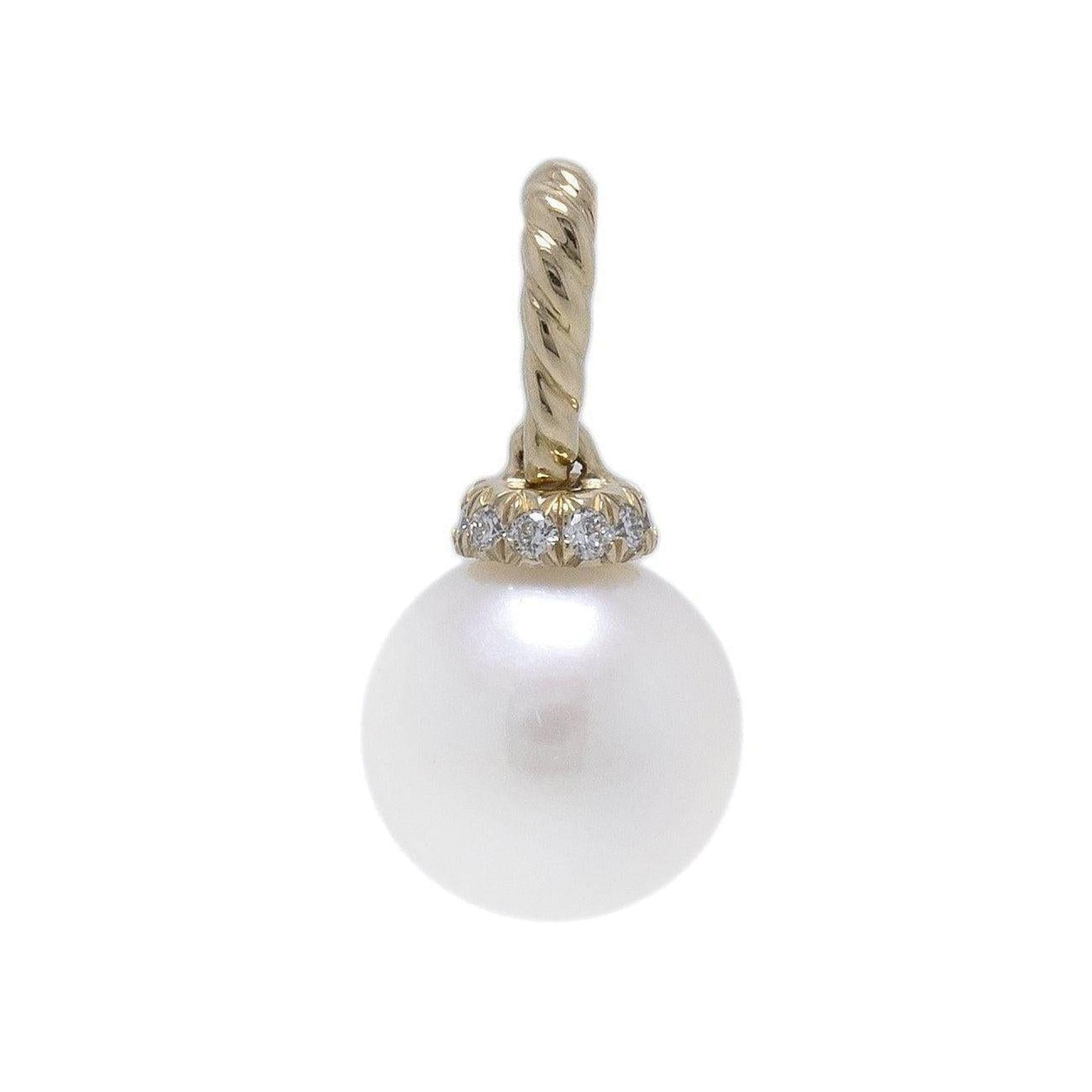 David Yurman 18k Gold Pearl and Diamond Solari Pendant