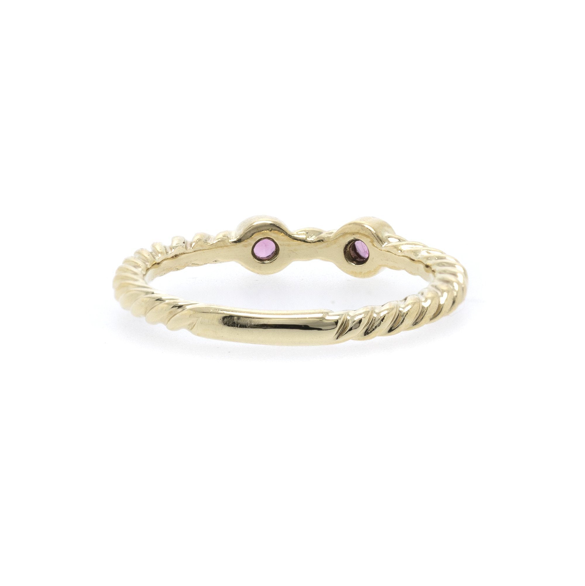 David Yurman 18k Gold Pink Tourmaline Cable Classic Ring