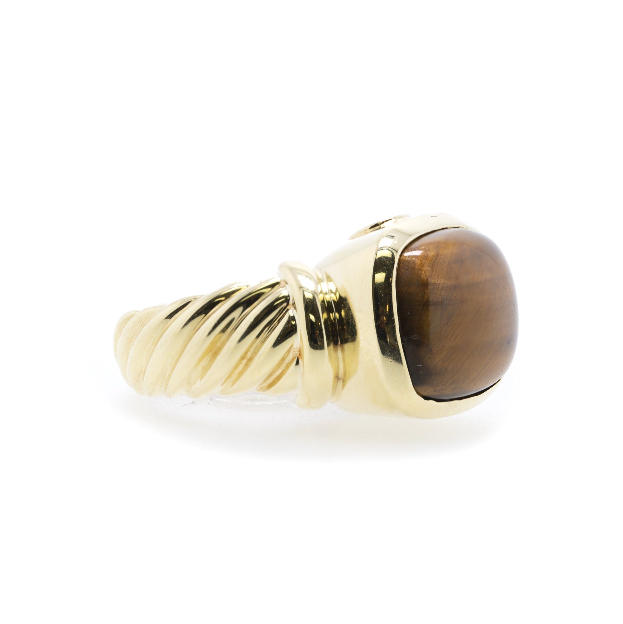 David Yurman 18k Gold Tiger's Eye Noblesse Ring