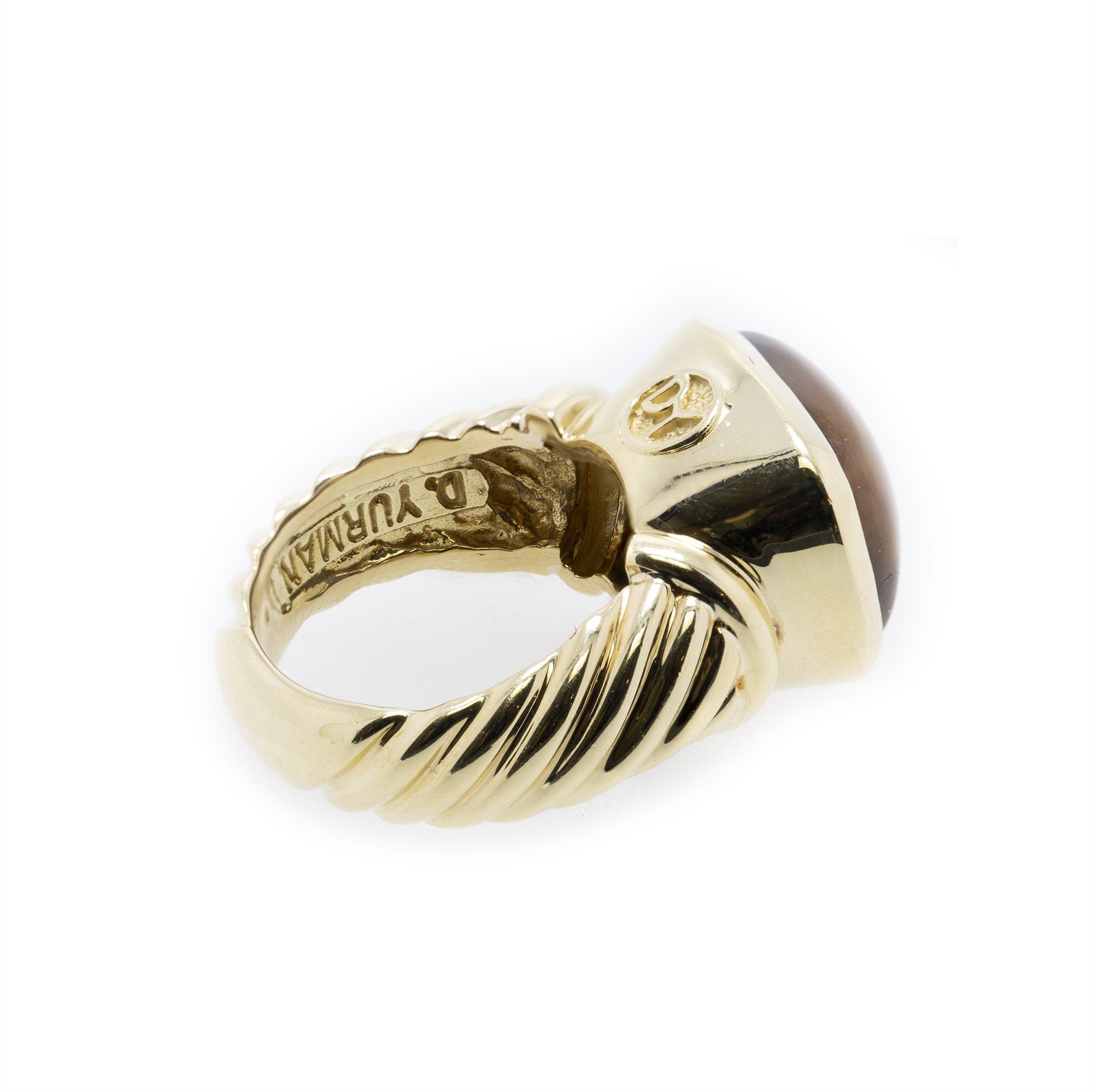 David Yurman 18k Gold Tiger's Eye Noblesse Ring