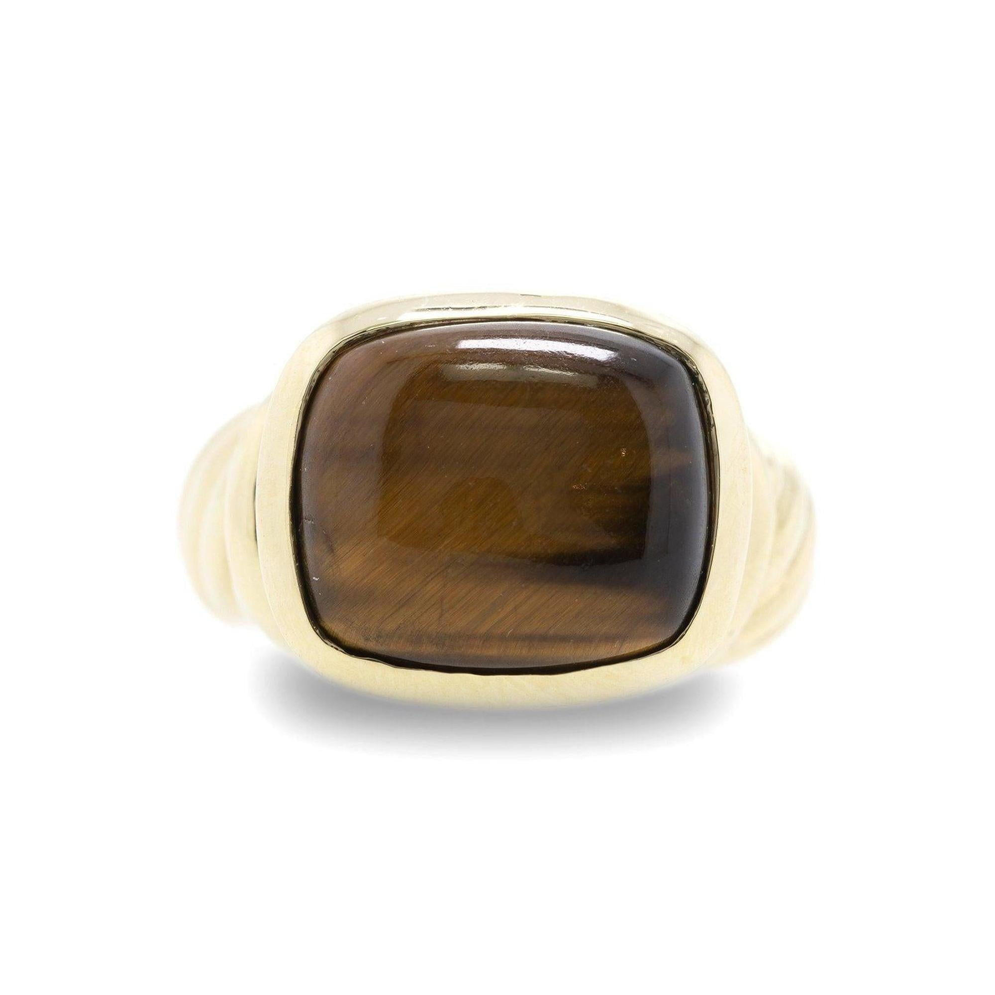David Yurman 18k Gold Tiger's Eye Noblesse Ring