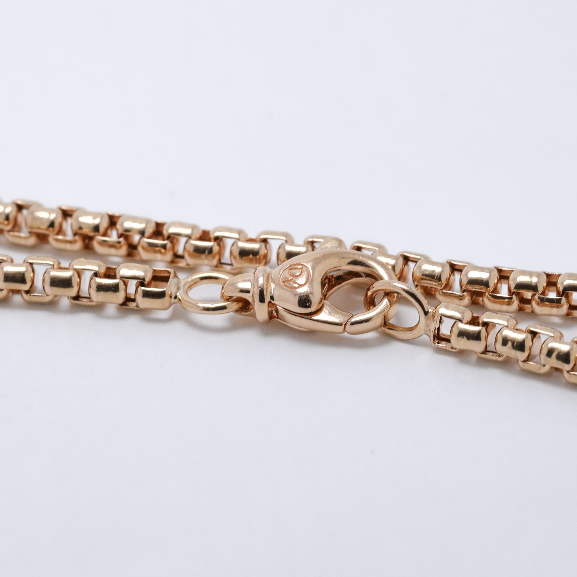 David Yurman 18k Rose Gold Medium Box Chain Necklace