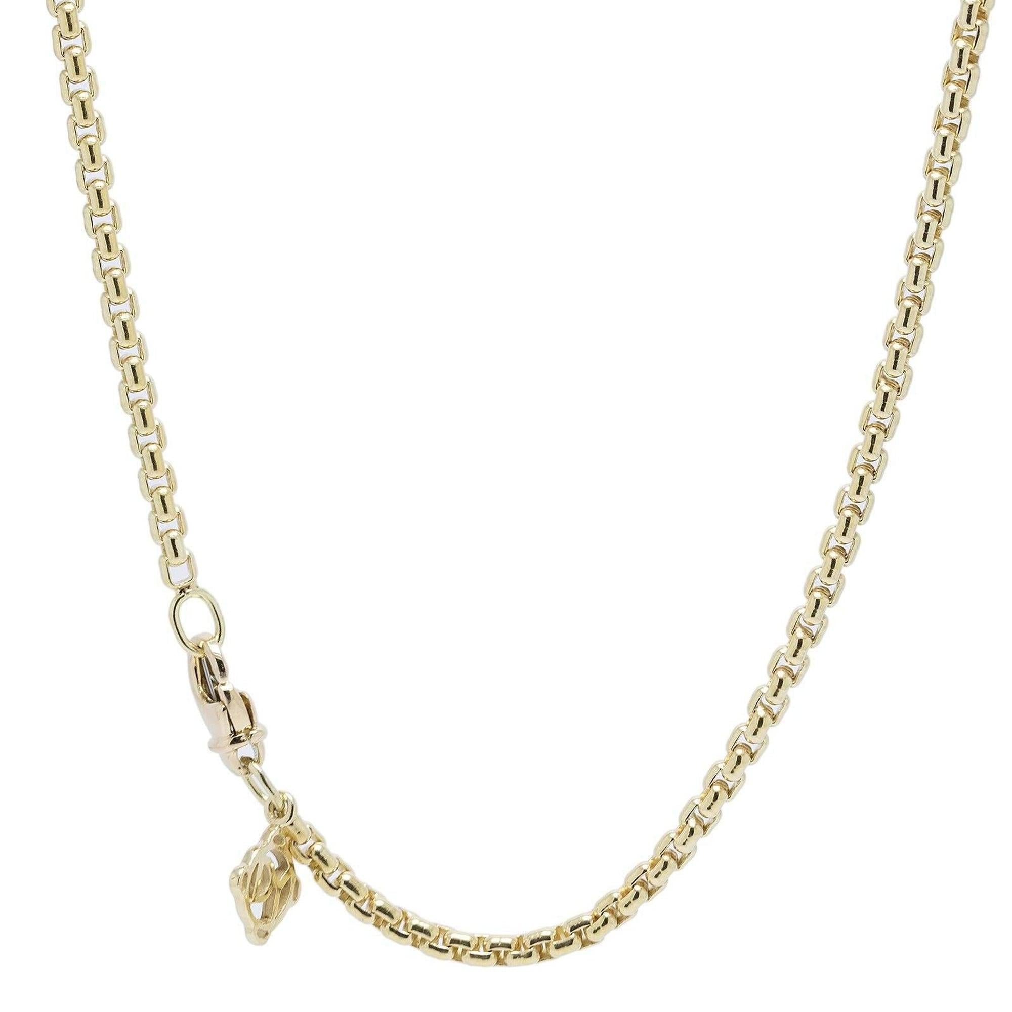 David Yurman 18k Yellow Gold Small Box Chain Necklace