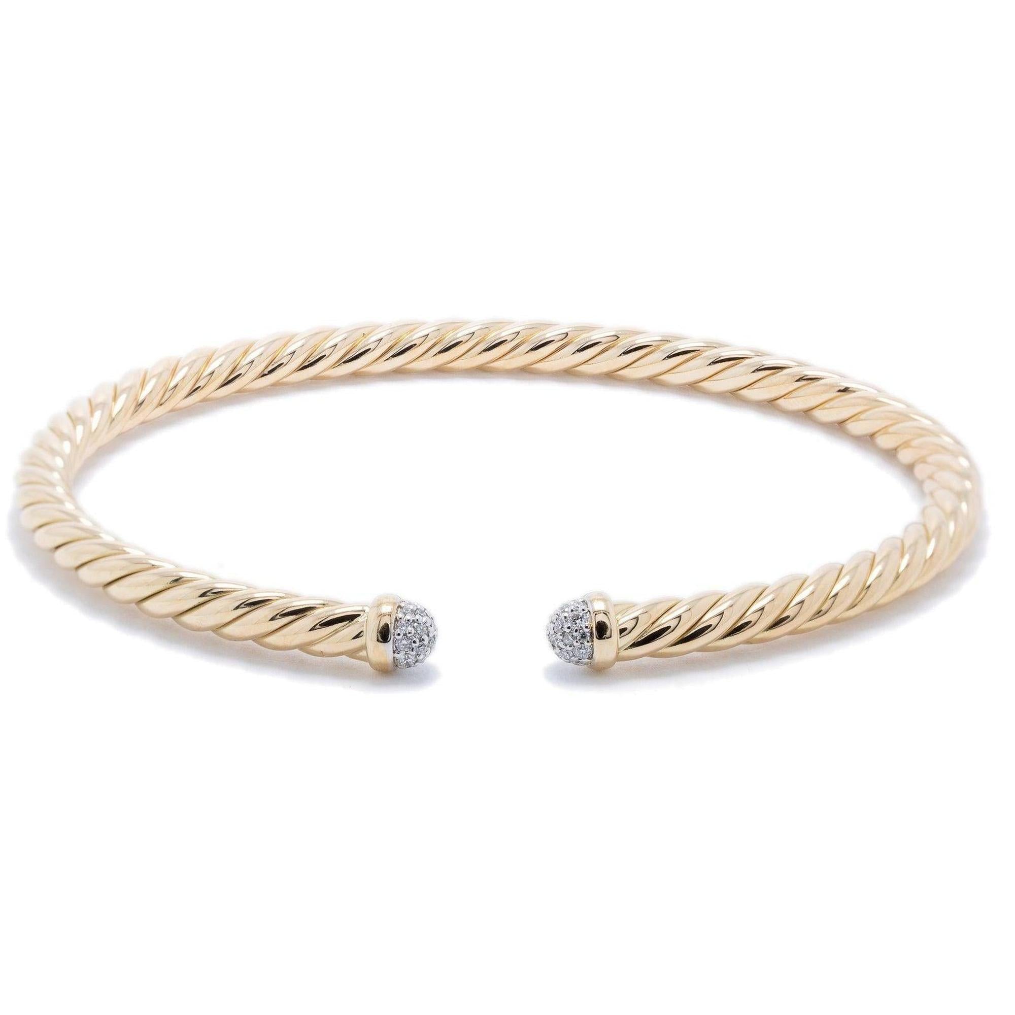 David Yurman 4 mm Cable Spira Bracelet with Diamonds