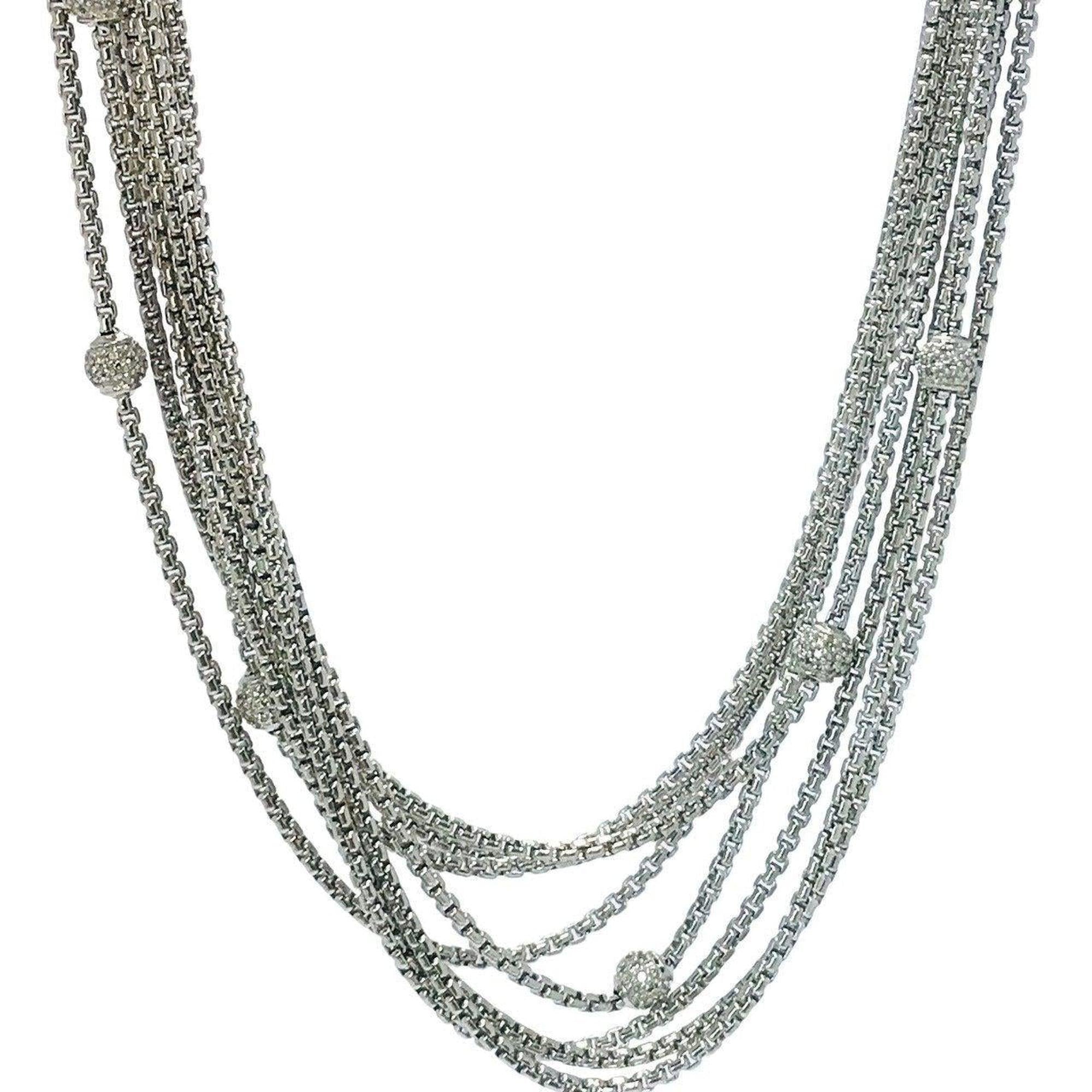 David Yurman 7 Diamond Station Necklace