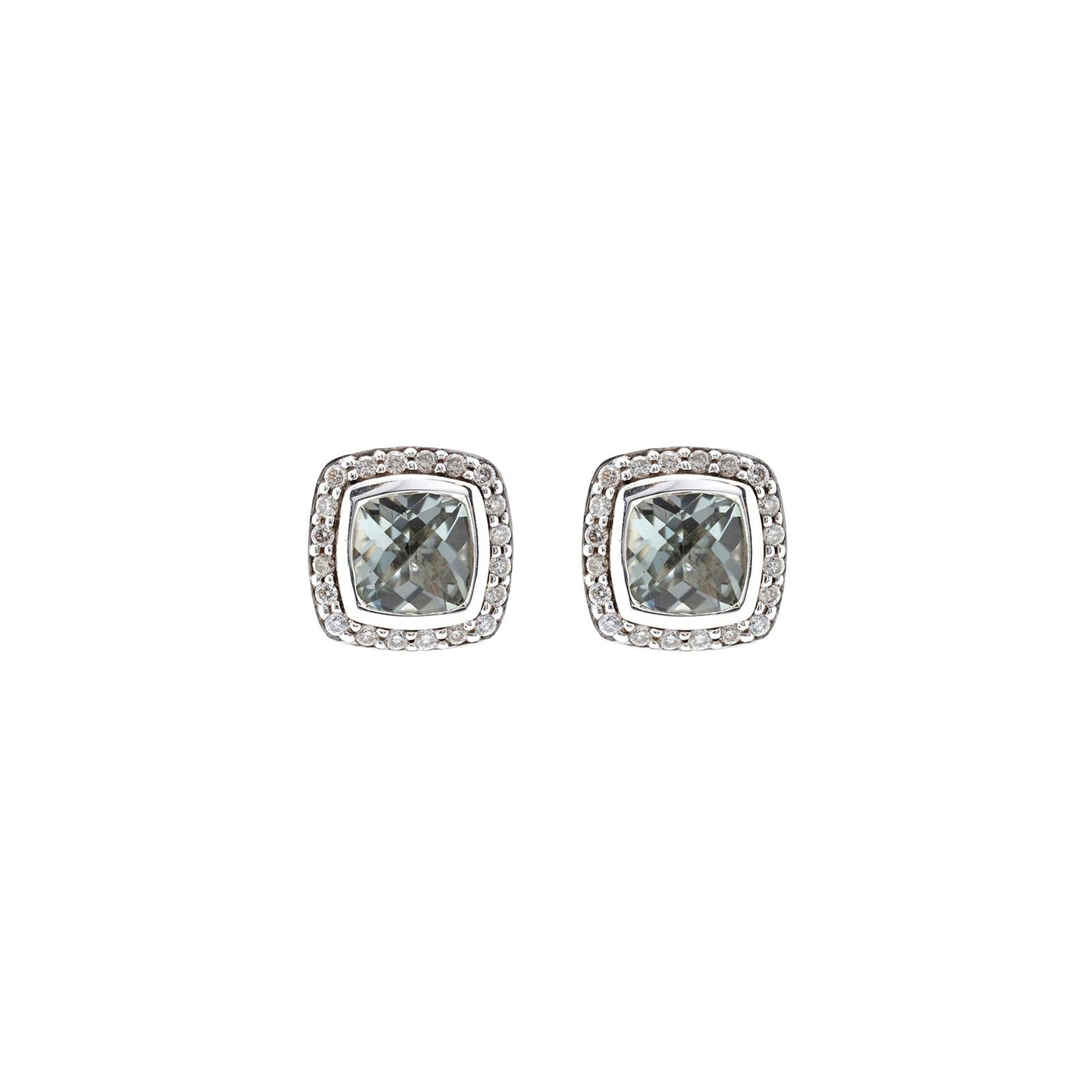 David Yurman Albion Earrings with Prasiolite and Diamonds