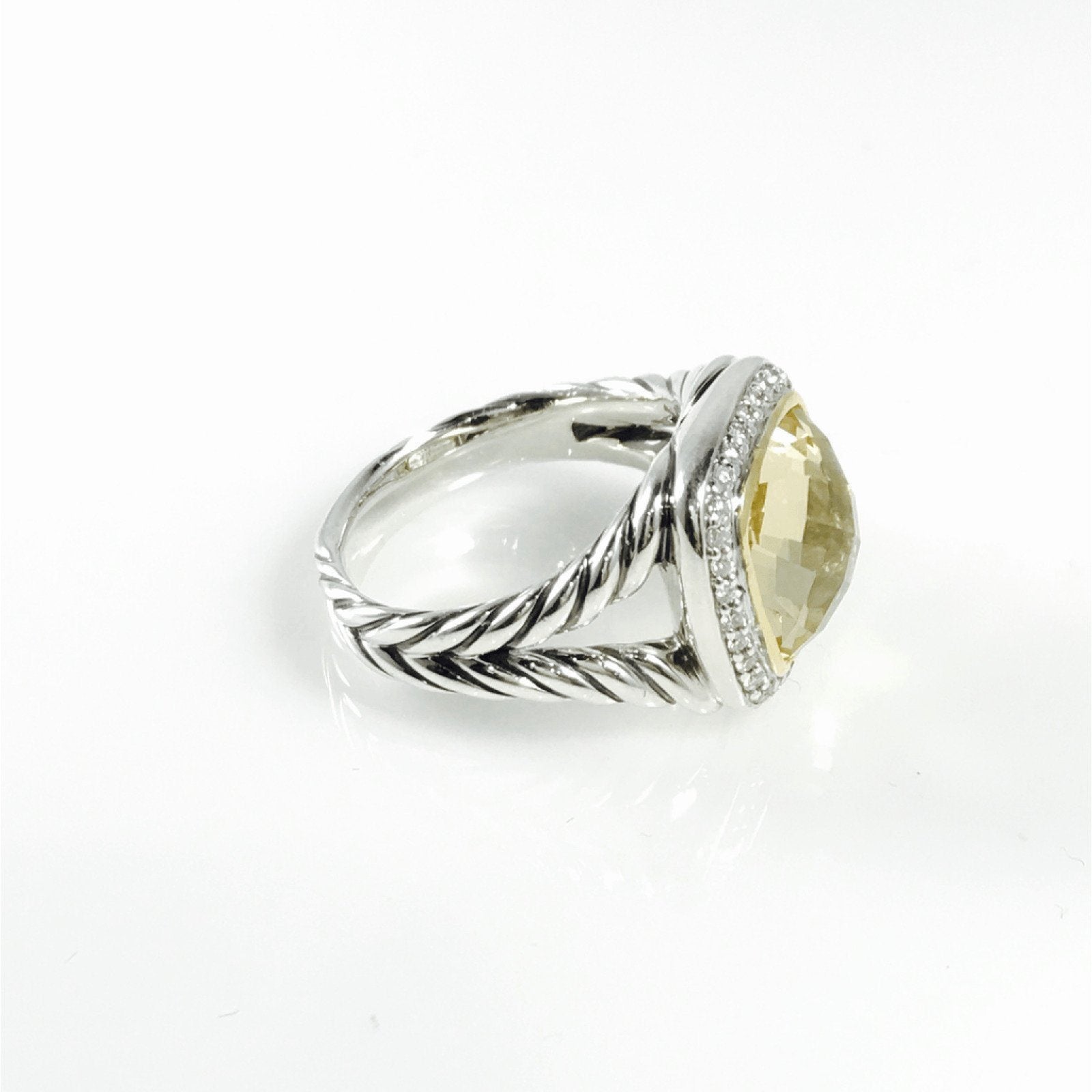 David Yurman Albion Ring With Champagne Citrine and Diamonds