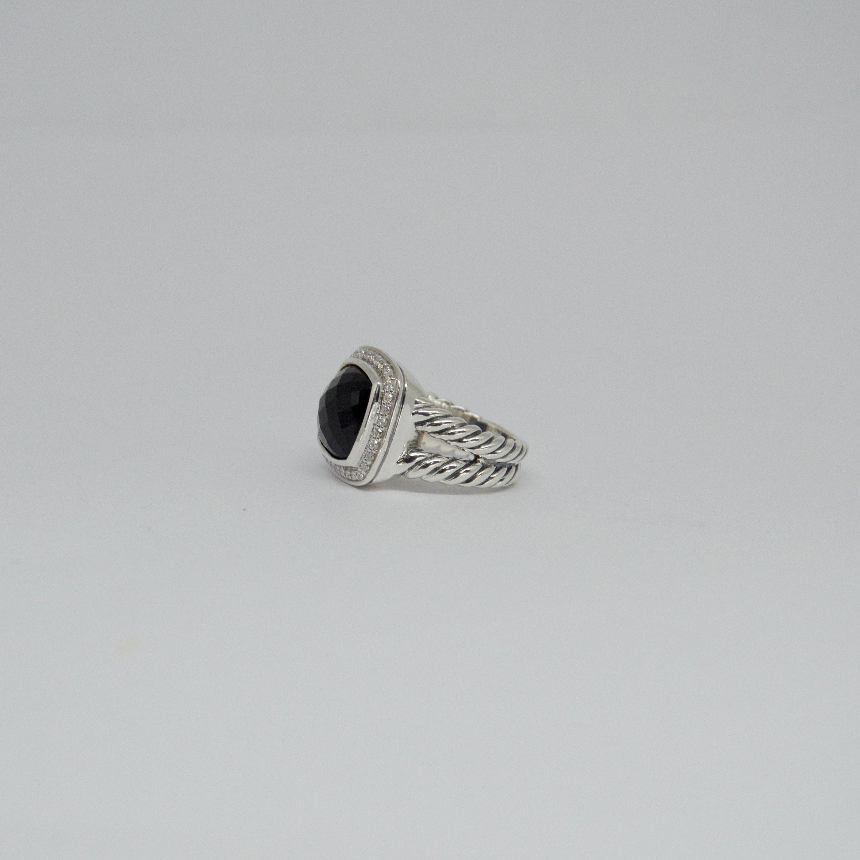 David Yurman Albion Ring with Black Onyx and Diamonds