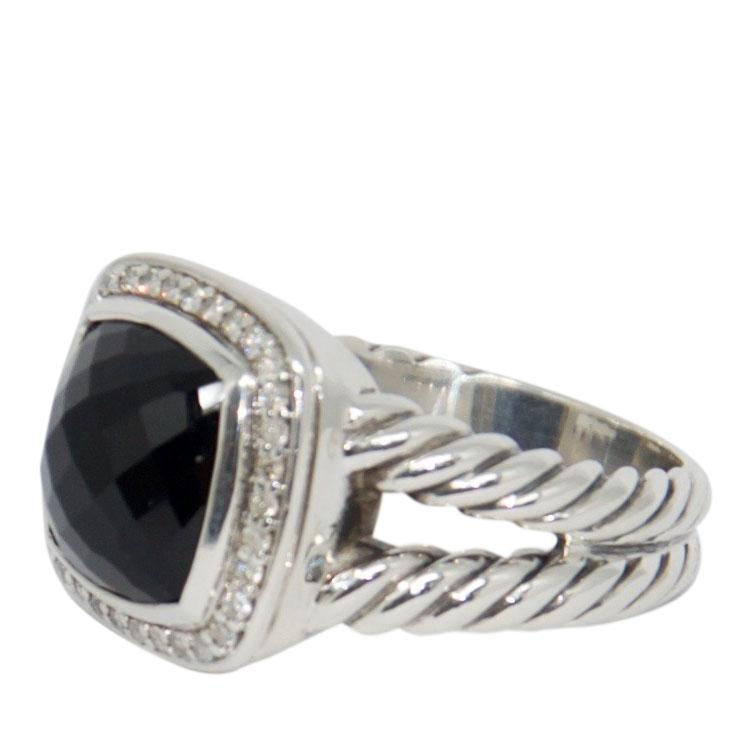 David Yurman Albion Ring with Black Onyx and Diamonds