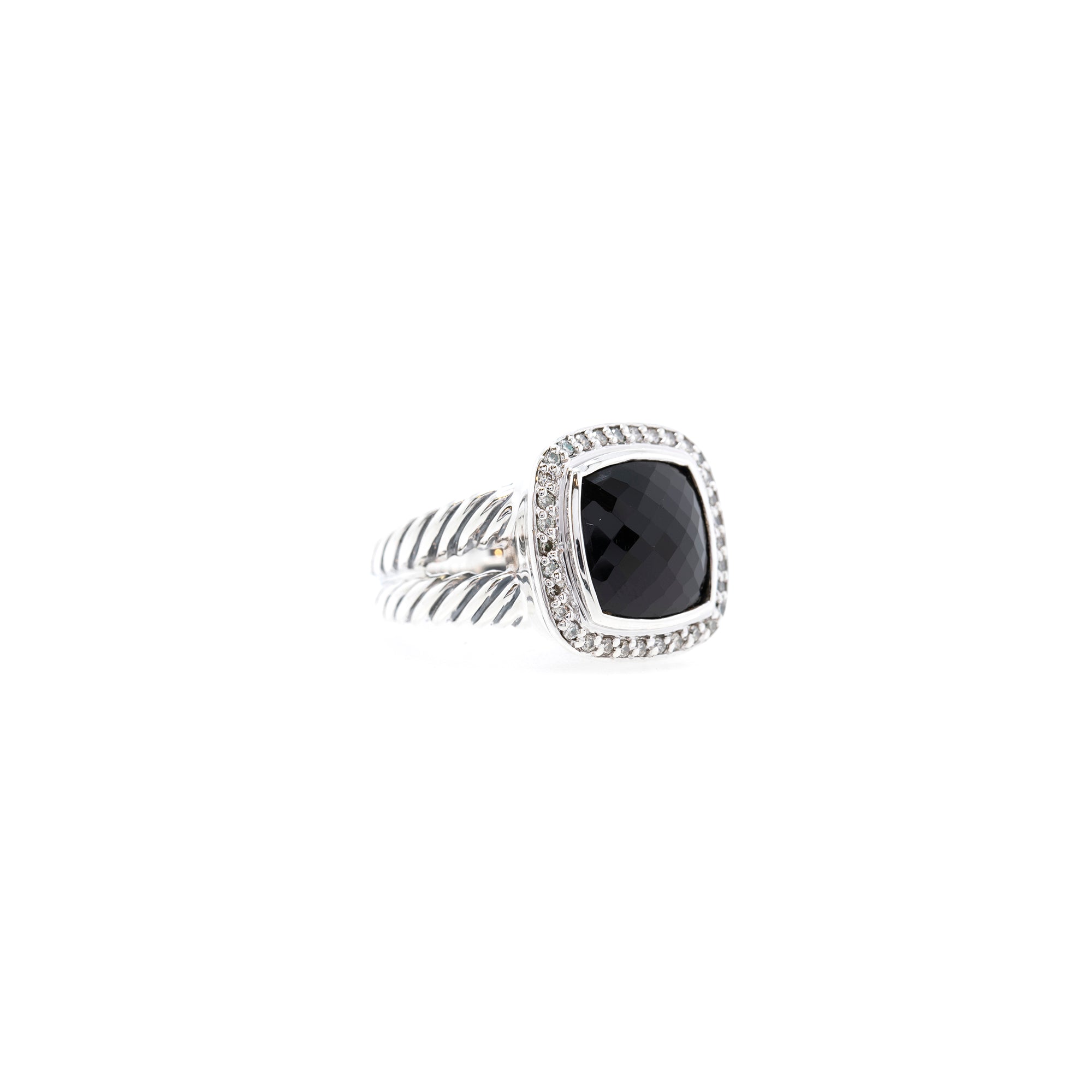 David Yurman Albion Ring with Black Onyx and Diamonds