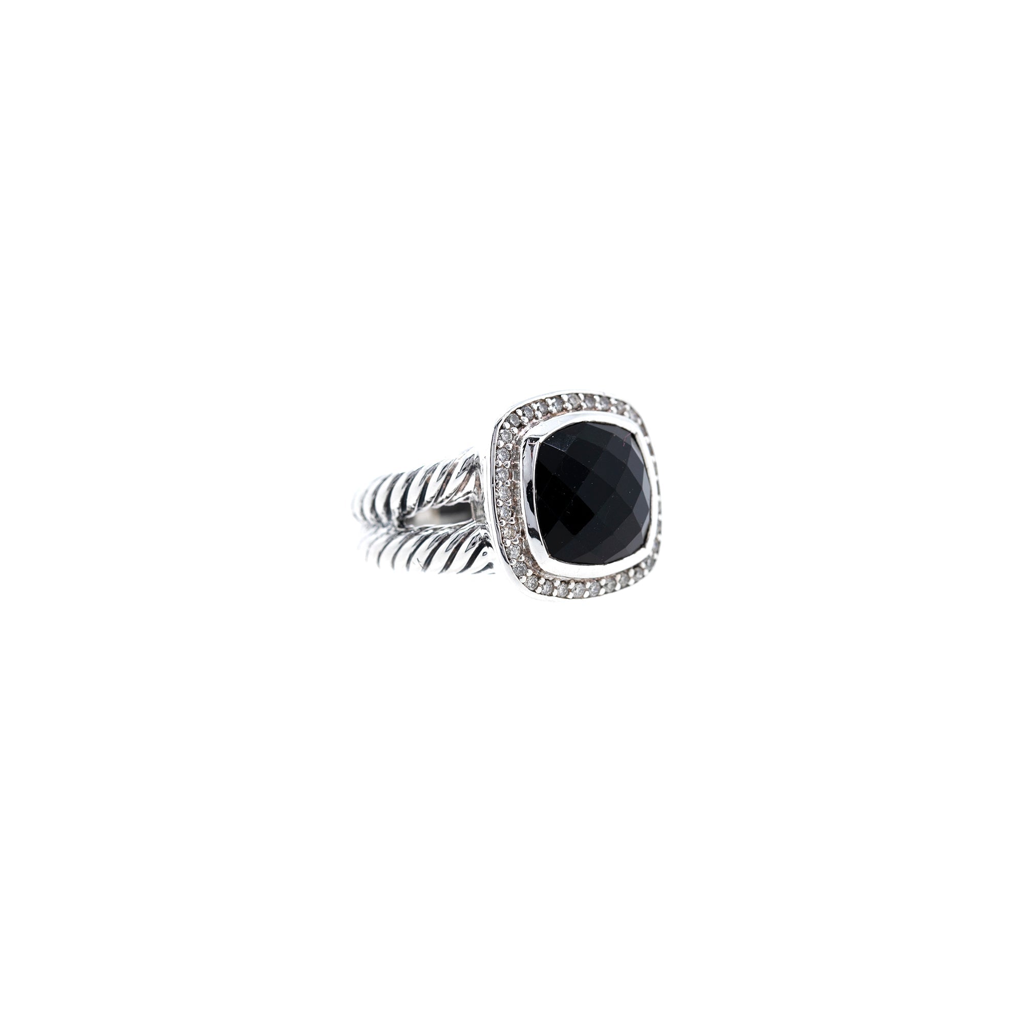 David Yurman Albion Ring with Black Onyx and Diamonds