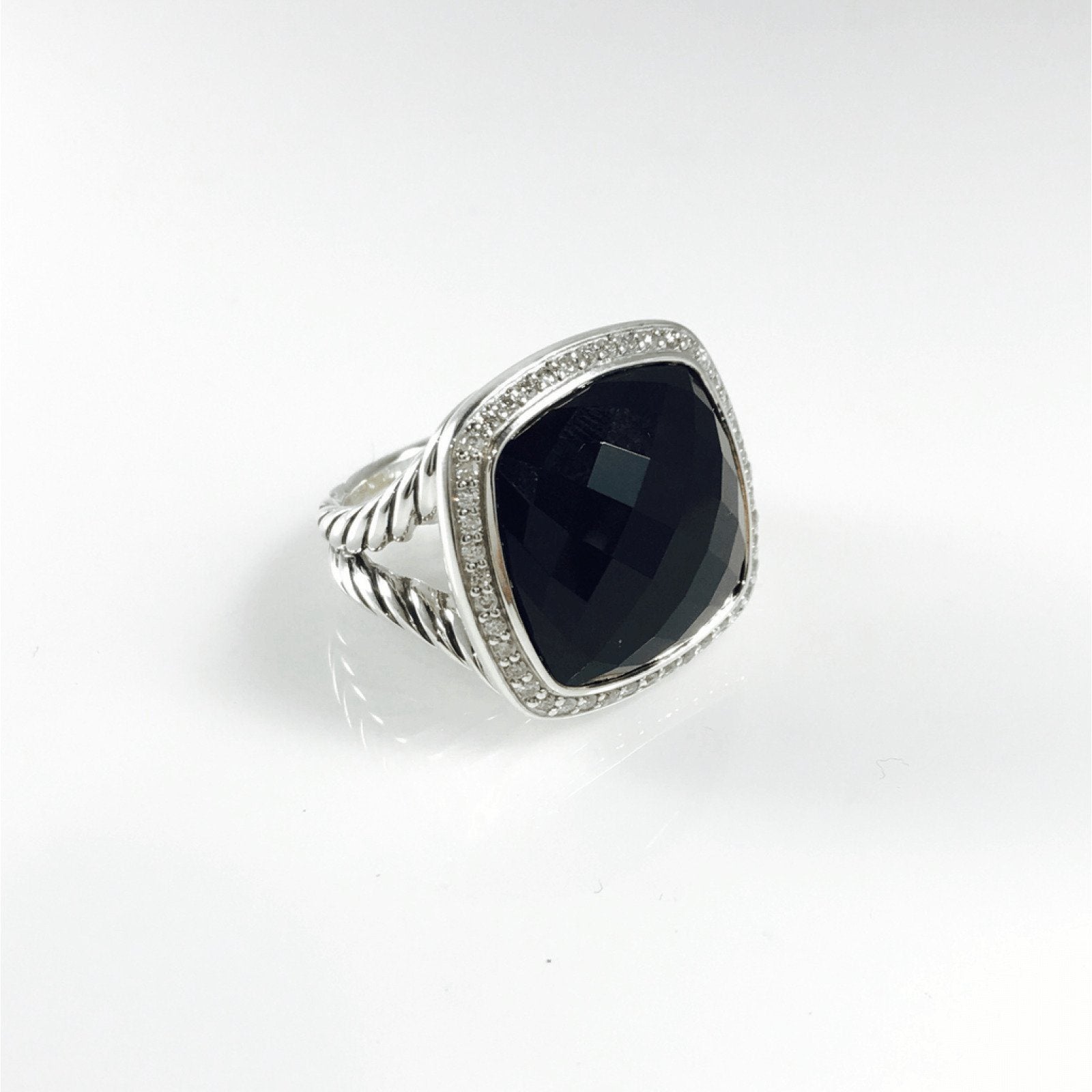 David Yurman Albion Ring with Black Onyx and Diamonds
