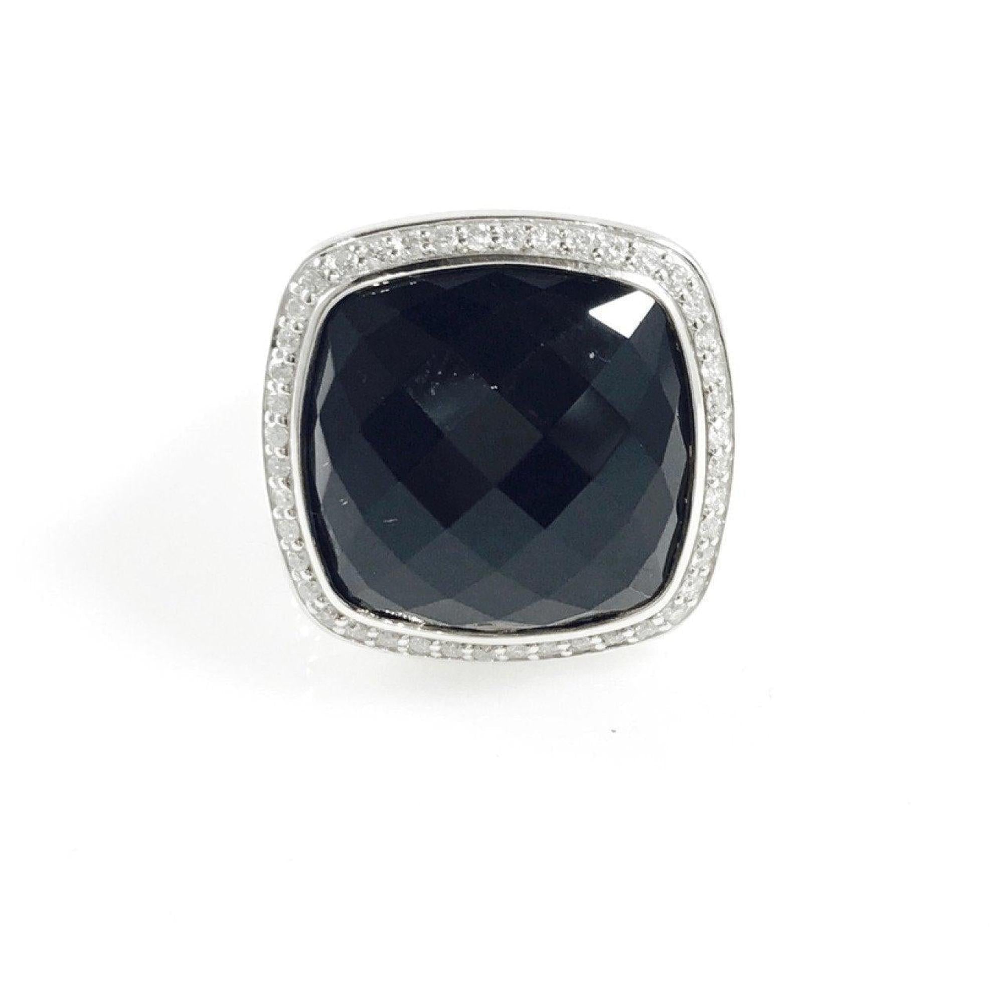 David Yurman Albion Ring with Black Onyx and Diamonds
