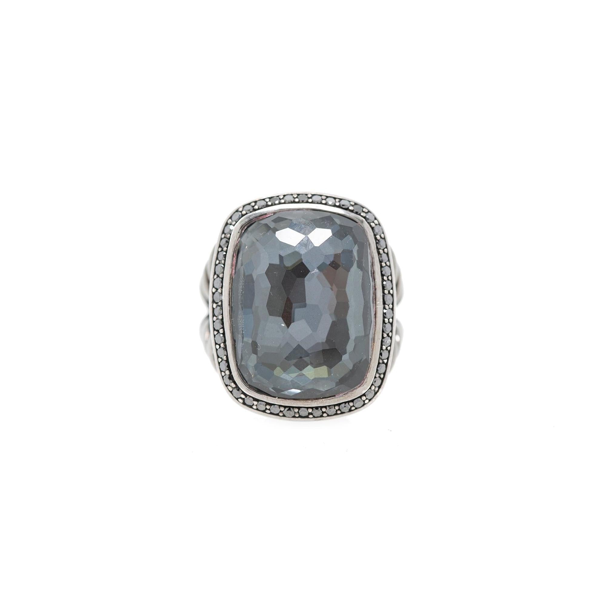 David Yurman Albion Ring with Black Orchid and Black Diamonds