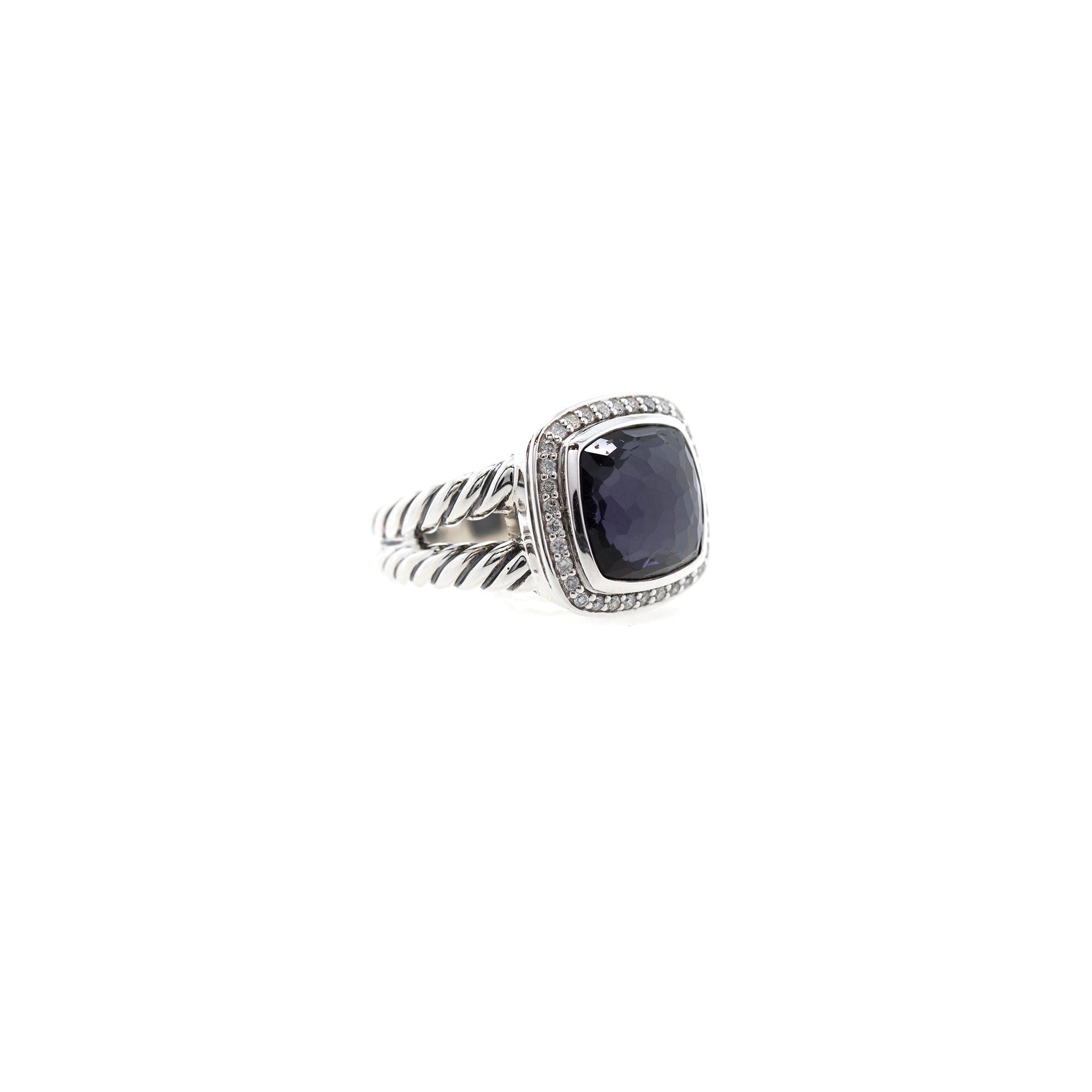 David Yurman Albion Ring with Black Orchid and Diamonds