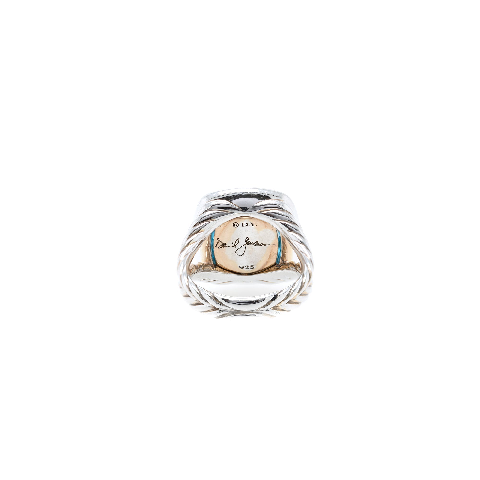 David Yurman Albion Ring with Blue Topaz and Diamonds