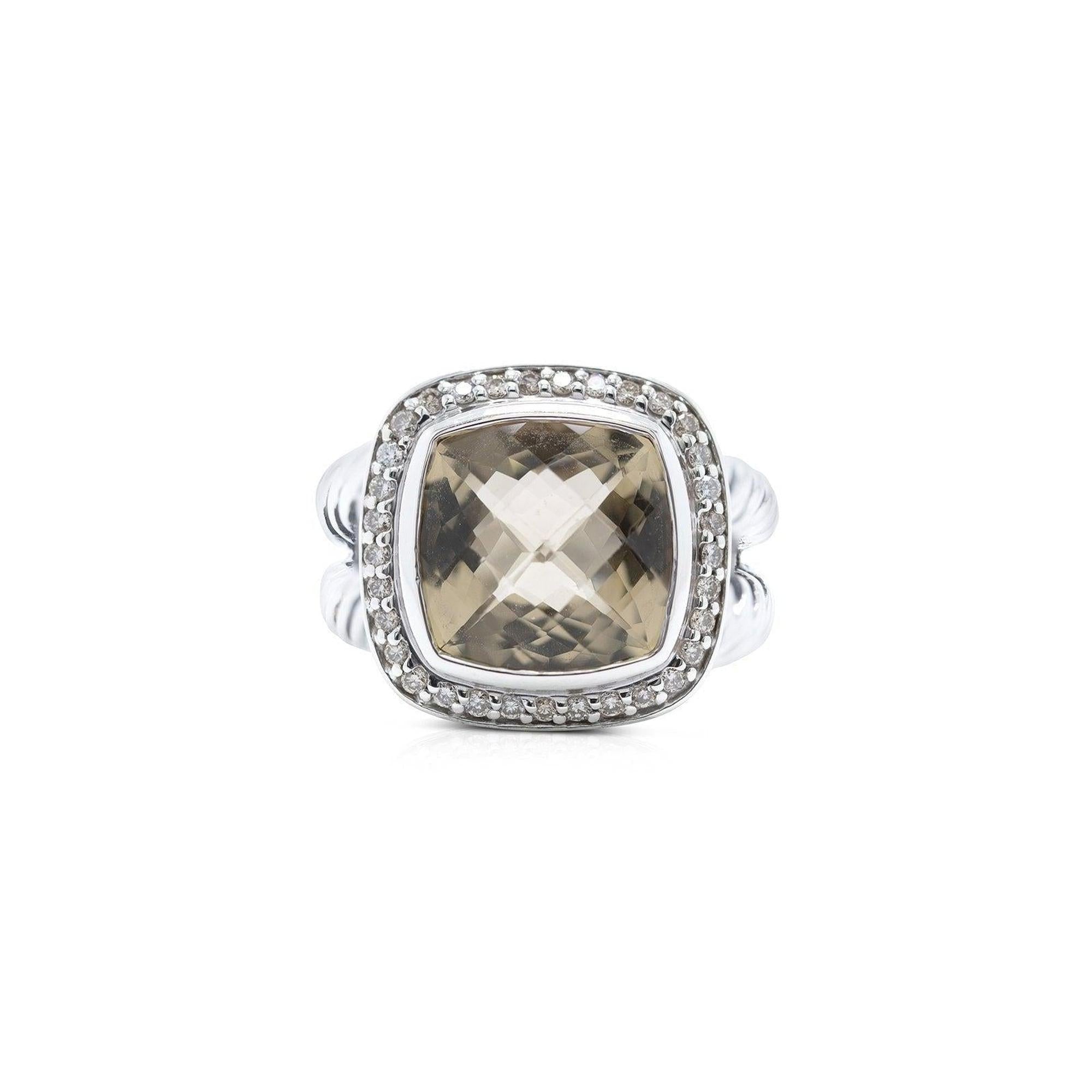David Yurman Albion Ring with Citrine and Diamonds
