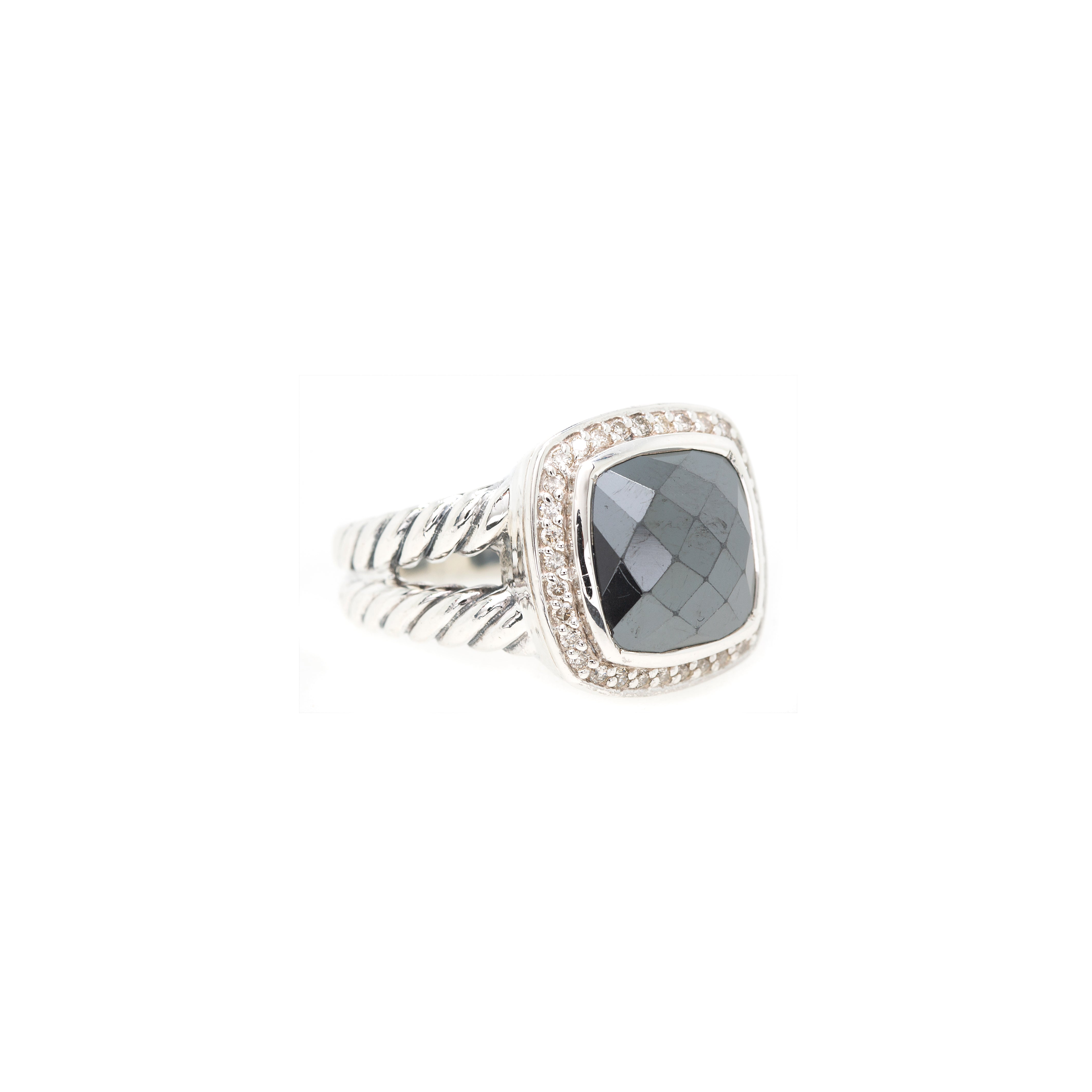 David Yurman Albion Ring with Hematite & Diamonds