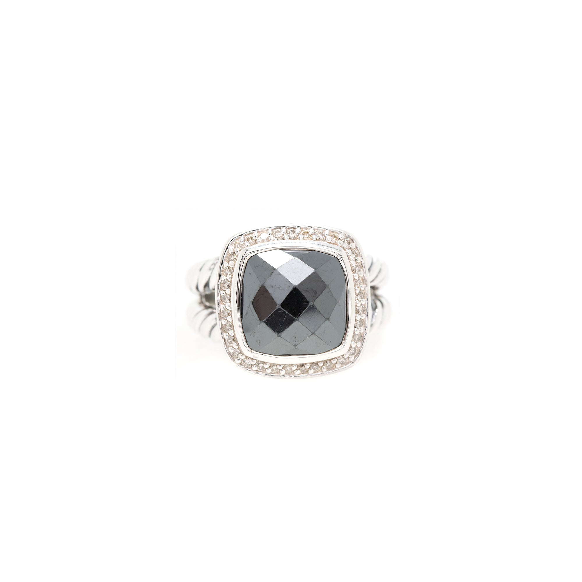 David Yurman Albion Ring with Hematite & Diamonds