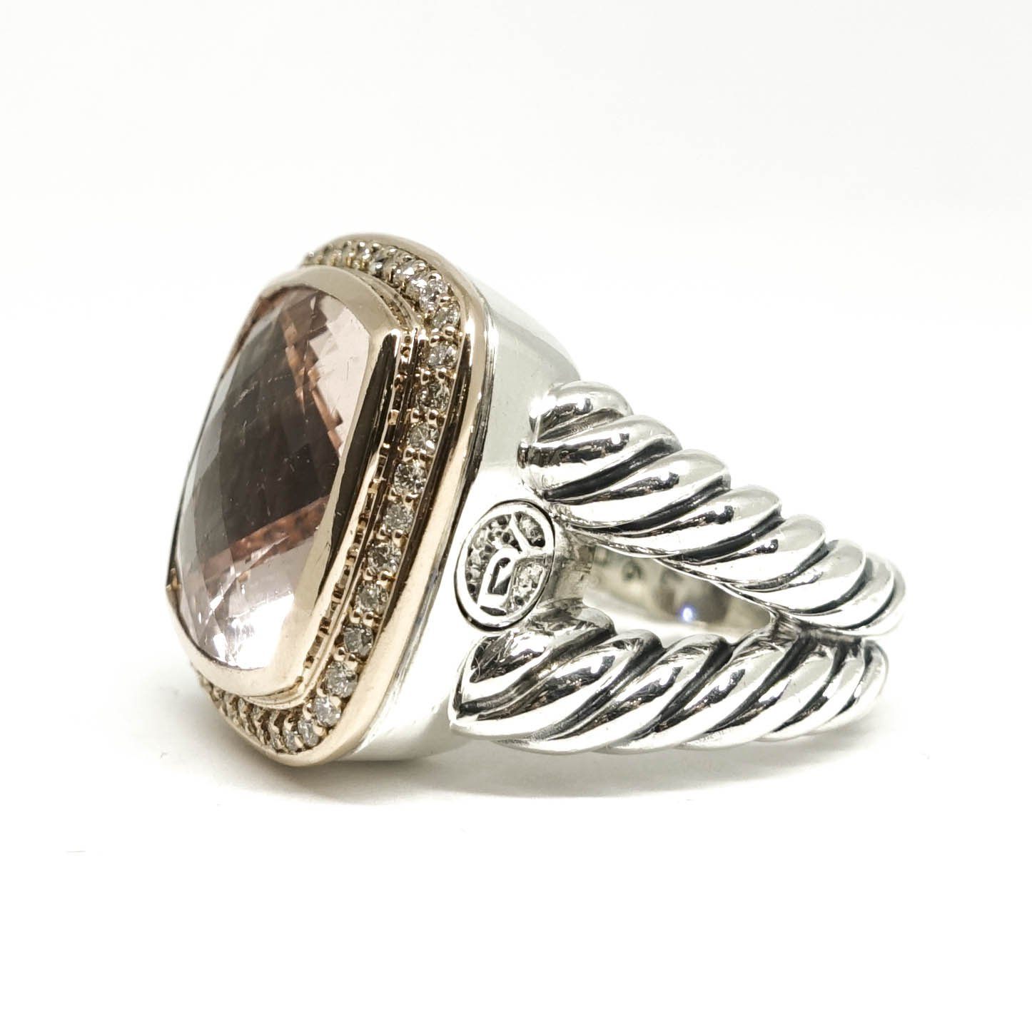 David Yurman Albion Ring with Morganite and Diamonds