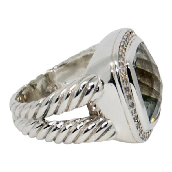 David Yurman Albion Ring with Prasiolite and Diamonds
