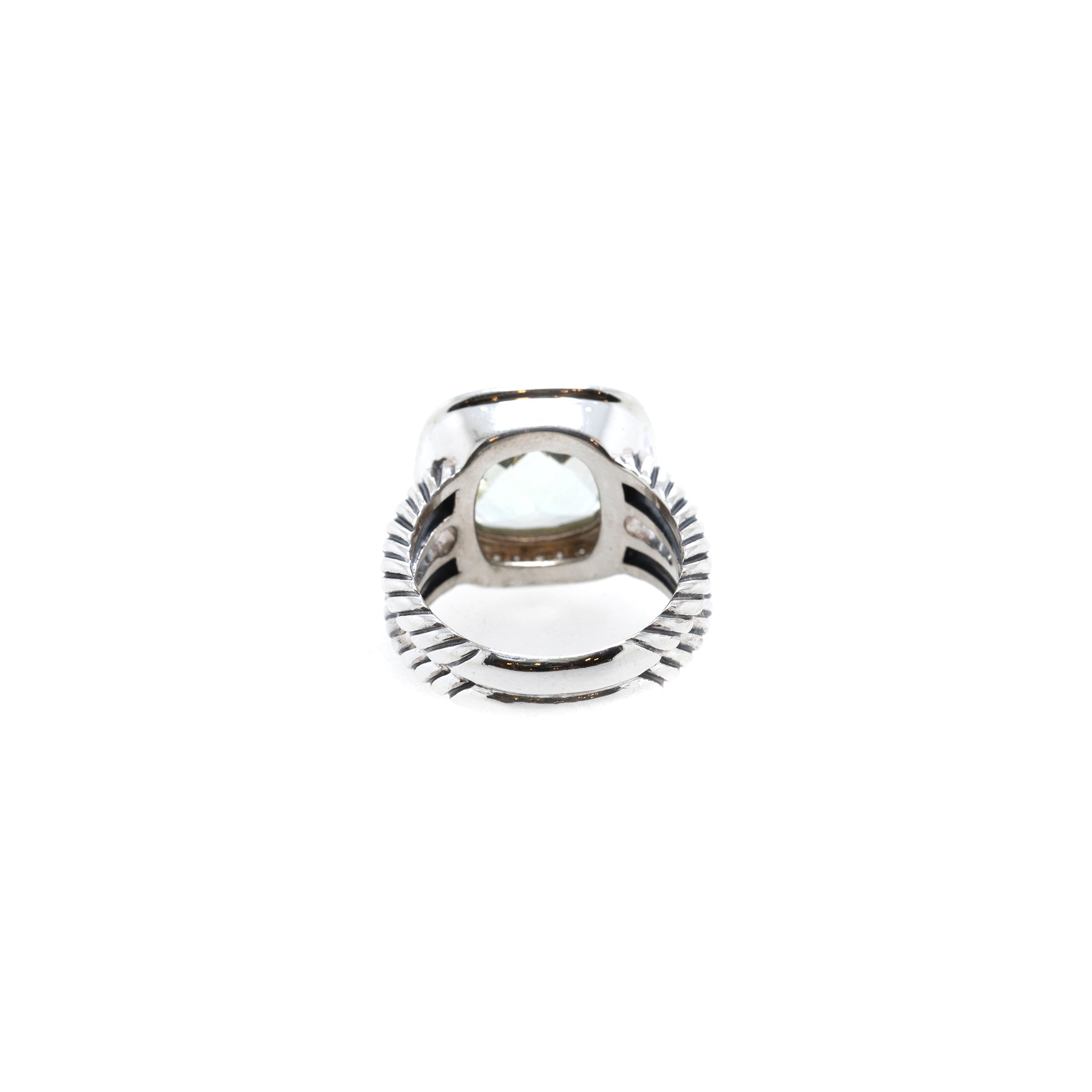David Yurman Albion Ring with Prasiolite and Diamonds
