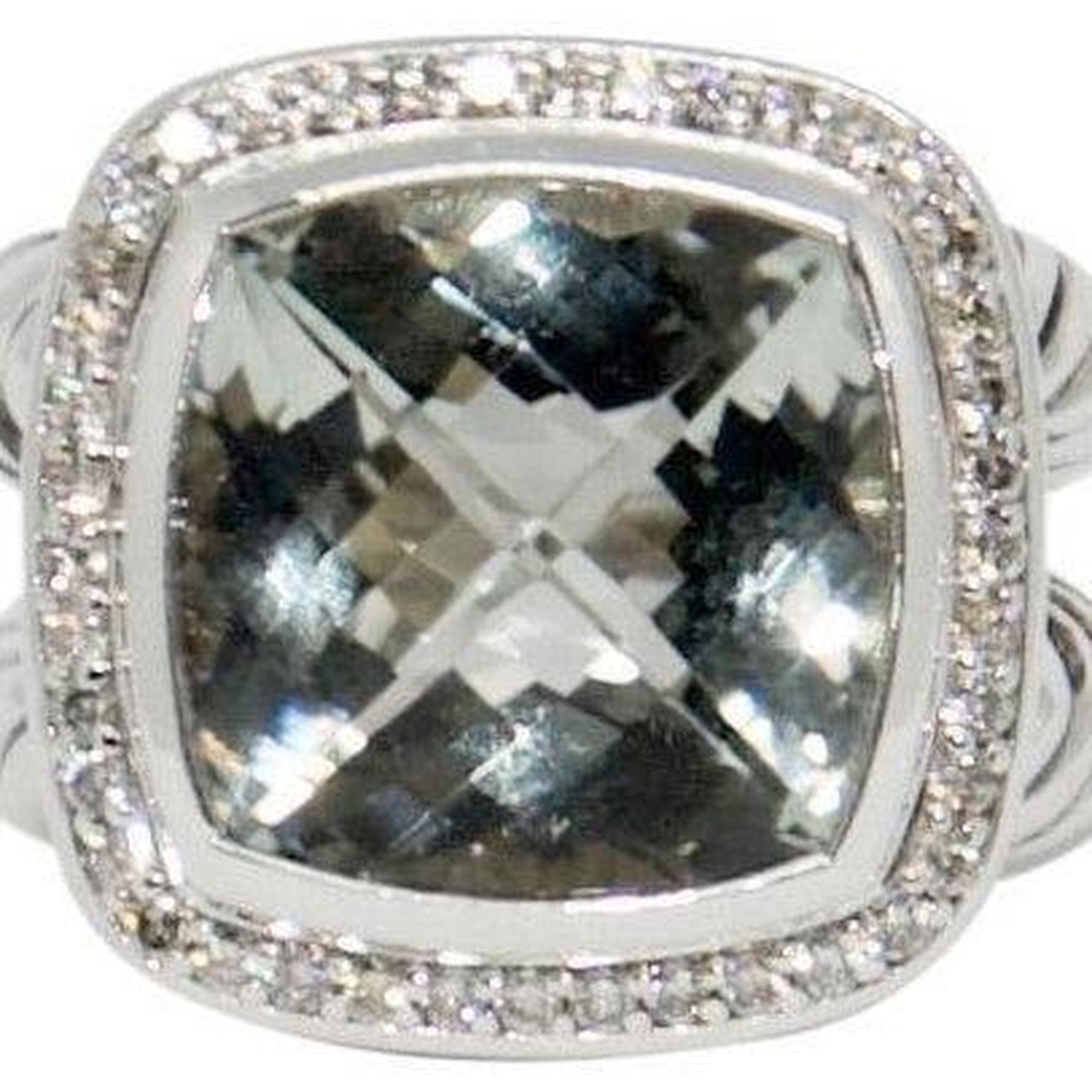 David Yurman Albion Ring with Prasiolite and Diamonds