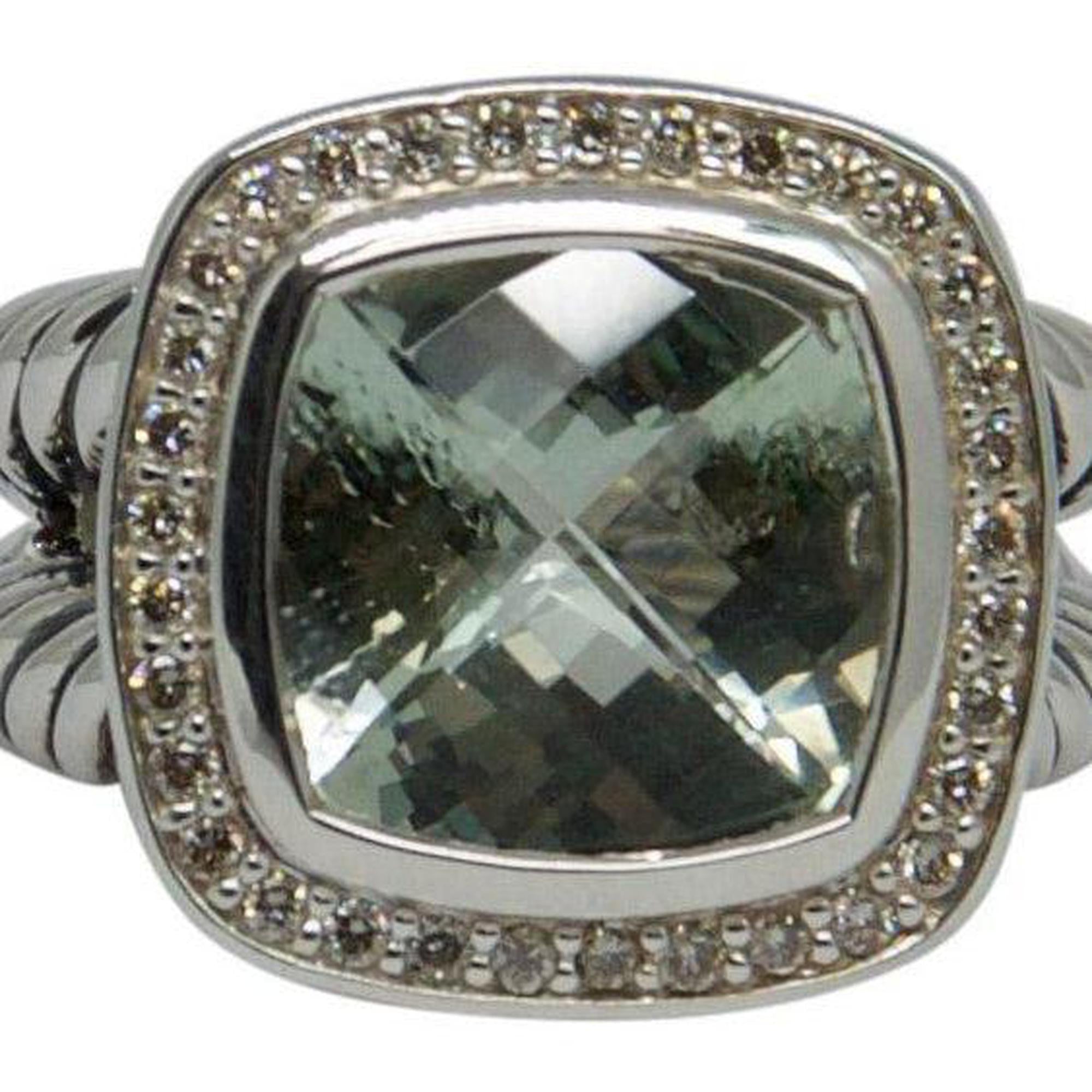 David Yurman Albion Ring with Prasiolite and Diamonds